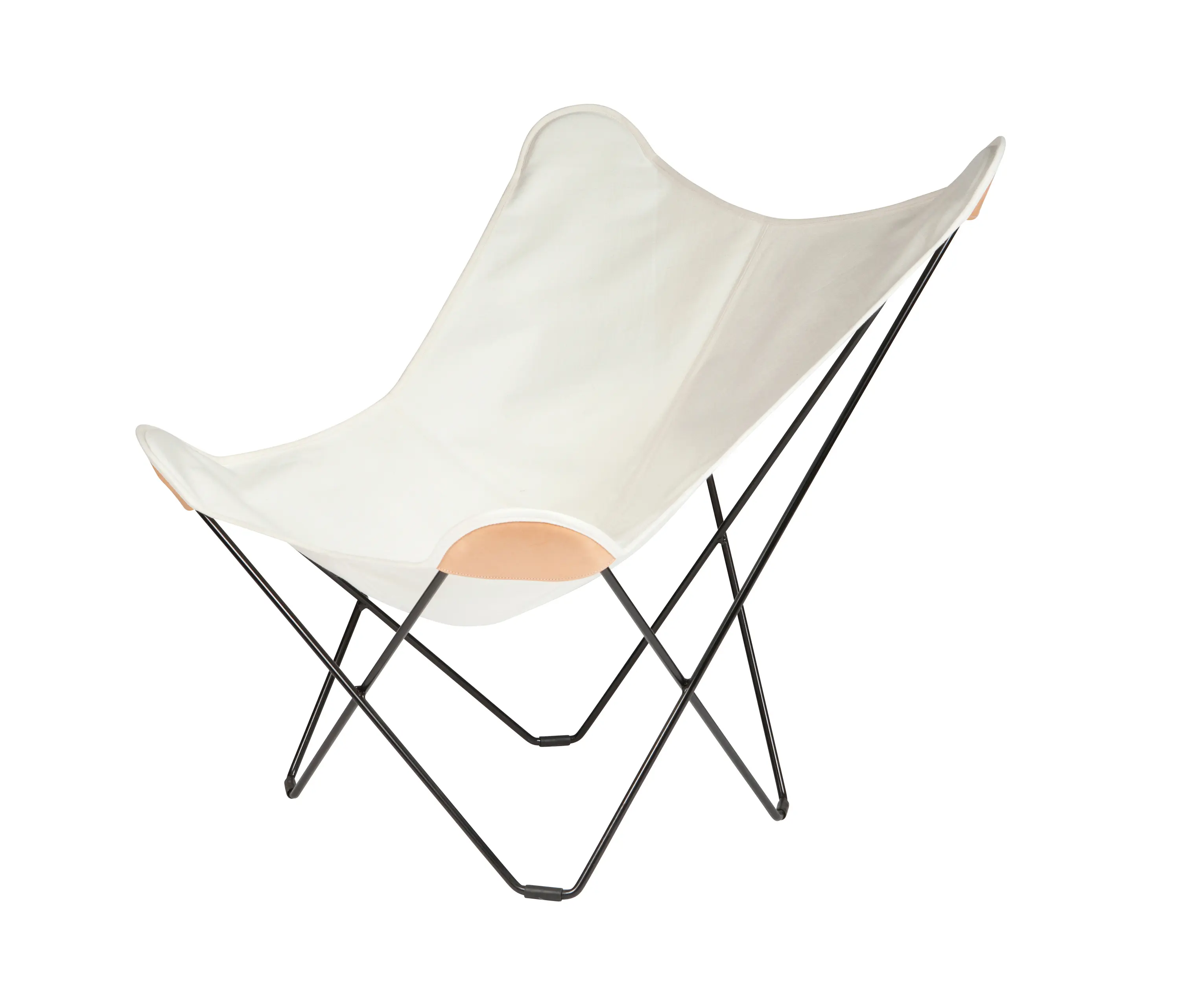 Cuero Design - Canvas Mariposa Butterfly Chair White Black Frame