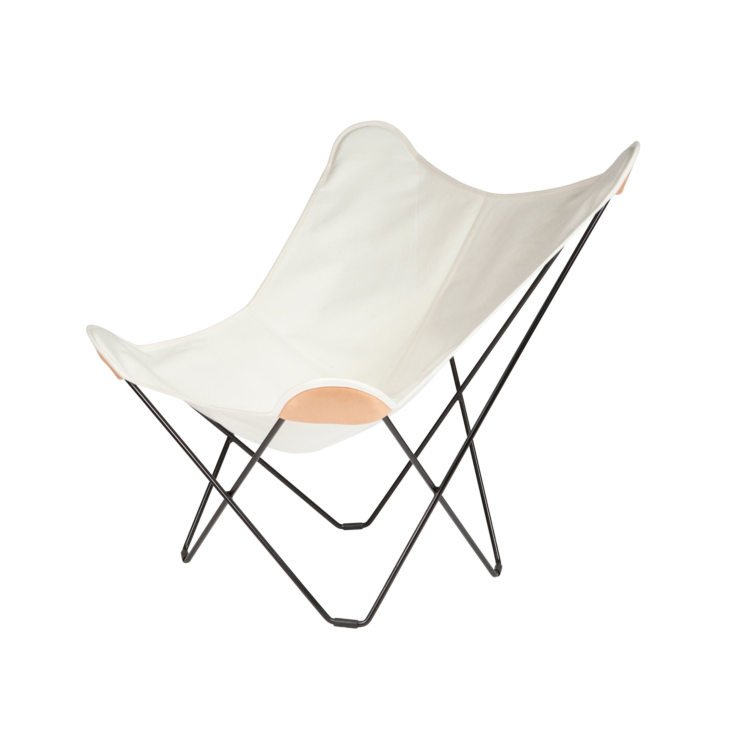 Canvas Mariposa Butterfly Chair White Black Frame