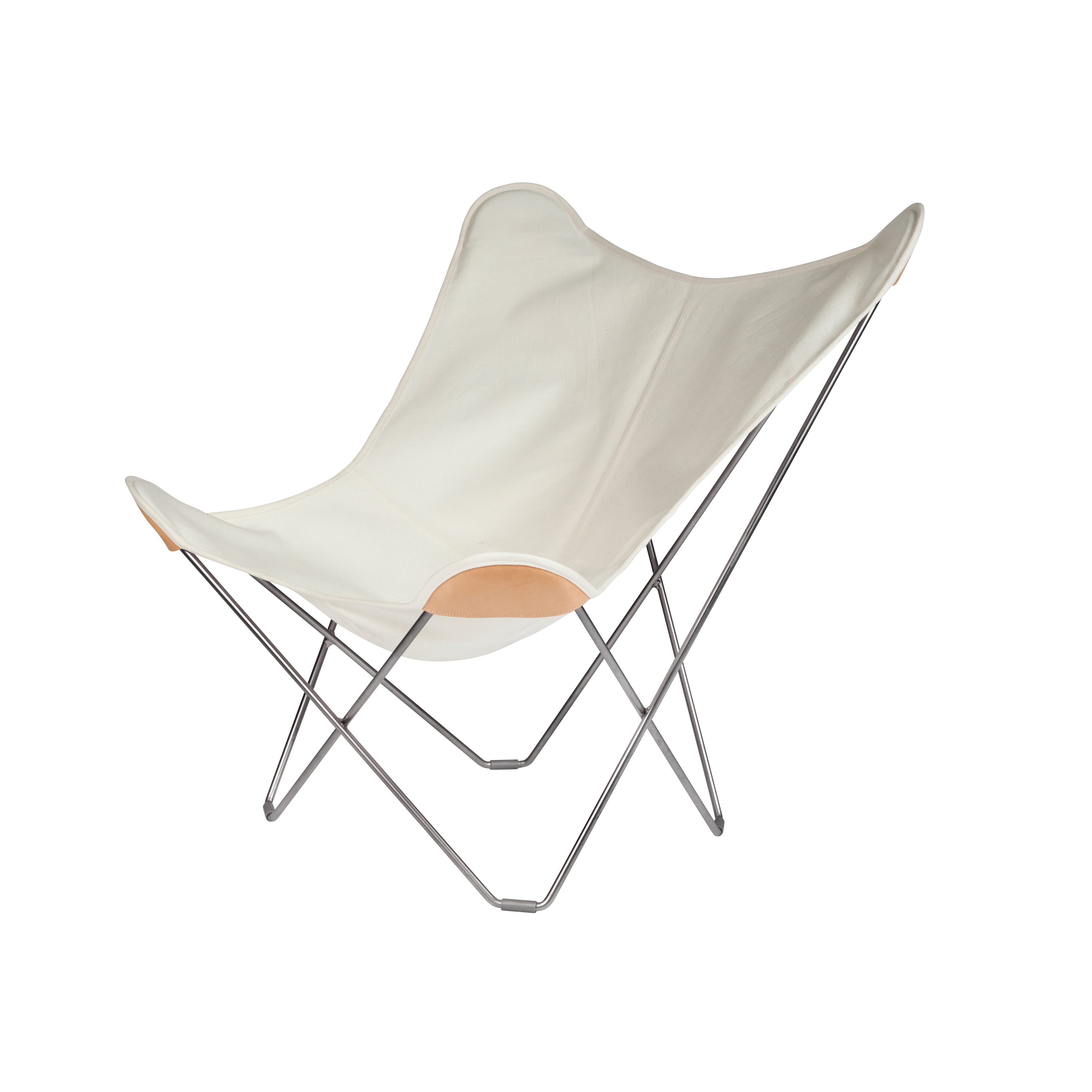 Canvas Mariposa Butterfly Chair White Chrome Frame