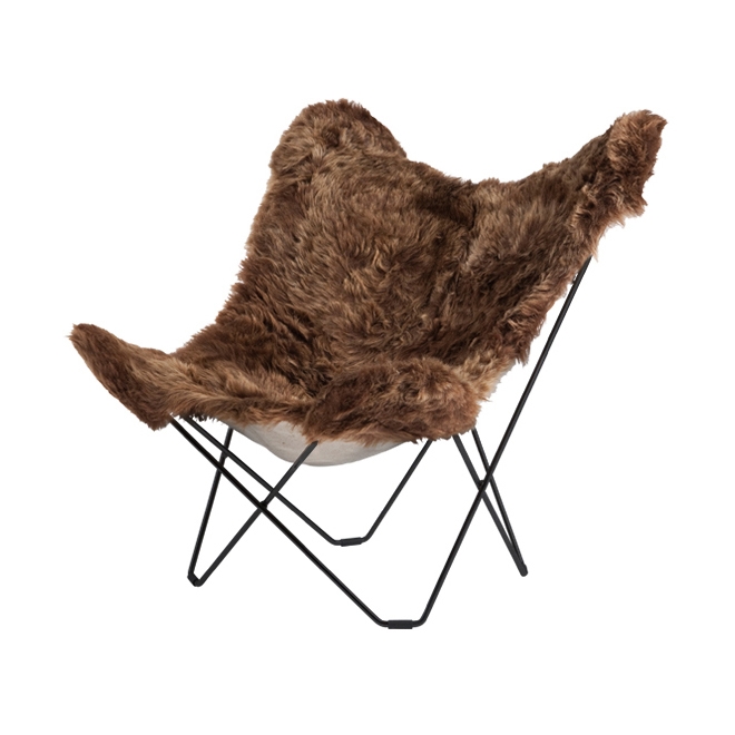 Iceland Mariposa Butterlfy Chair Shorn Brown Black Frame