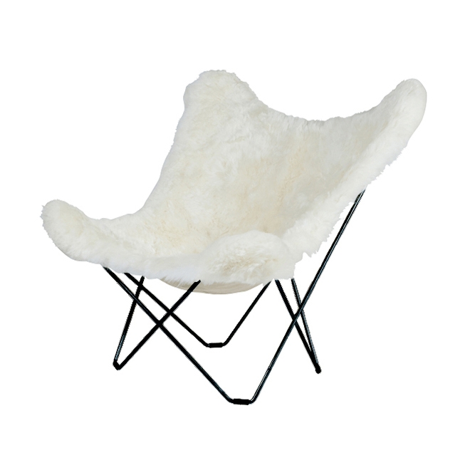 Mostra il prodotto Iceland Mariposa Butterlfy Chair Shorn White Black Frame del produttore Cuero Design