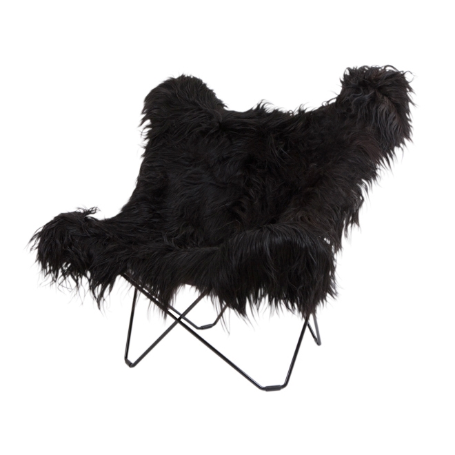 Mostra il prodotto Iceland Mariposa Butterlfy Chair Wild Black Black Frame del produttore Cuero Design