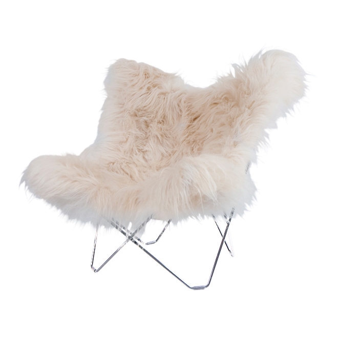 Iceland Mariposa Butterlfy Chair Wild White Chrome Frame