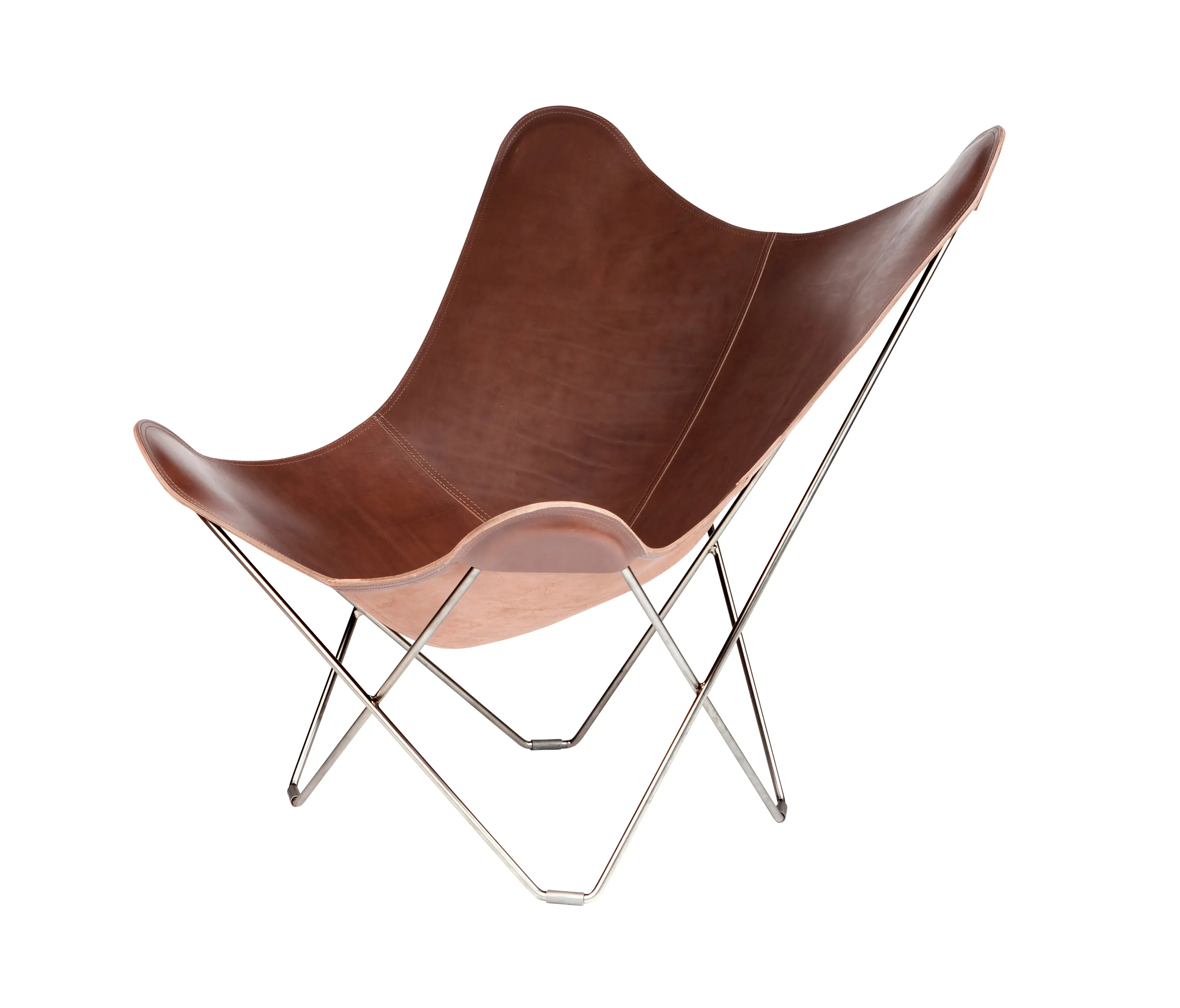 Cuero Design - Pampa Mariposa Butterfly Chair Chocolate Chrome Frame