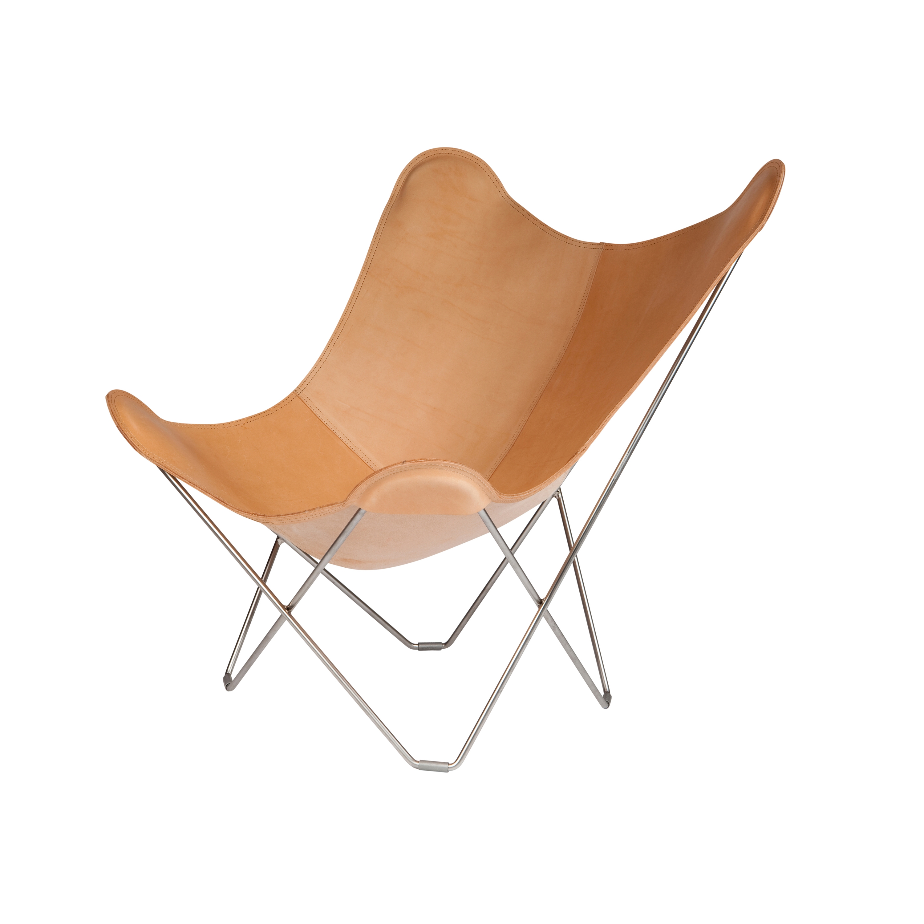 Pampa Mariposa Butterfly Chair Crude Nature Chrome Frame