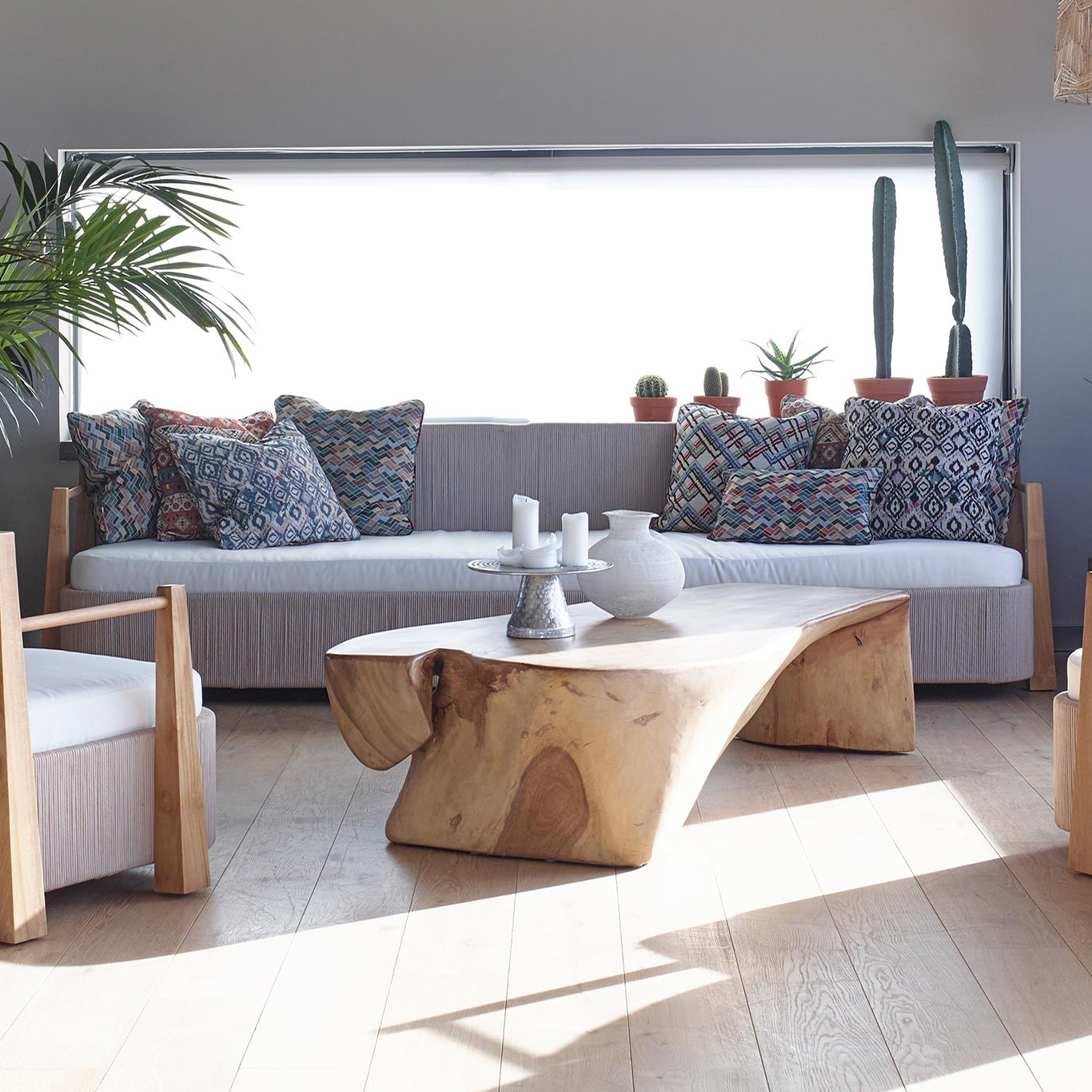 Display product Minerva Lounge Set - rope/teak from manufacturer MARY&