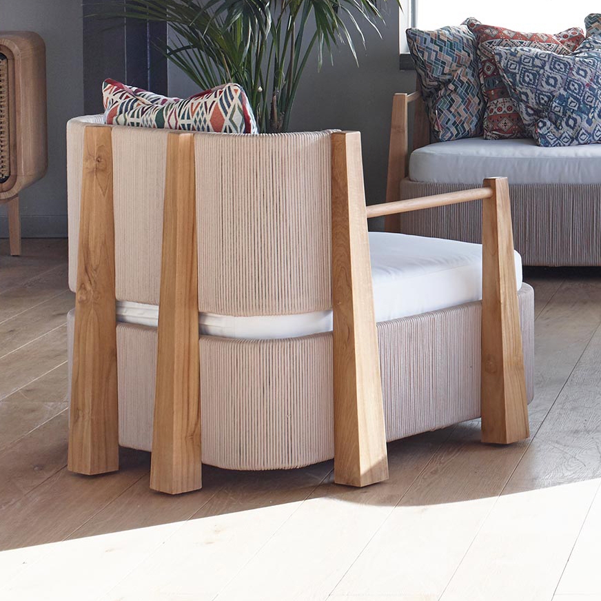 Display product Minerva Lounge Set - rope/teak from manufacturer MARY&