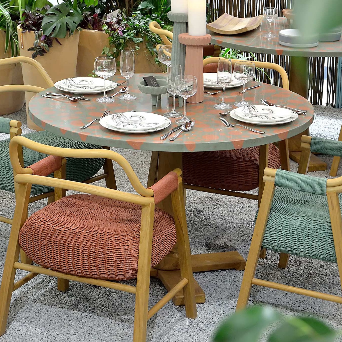 Display product Rain Dot Dining Table - concrete from manufacturer MARY&