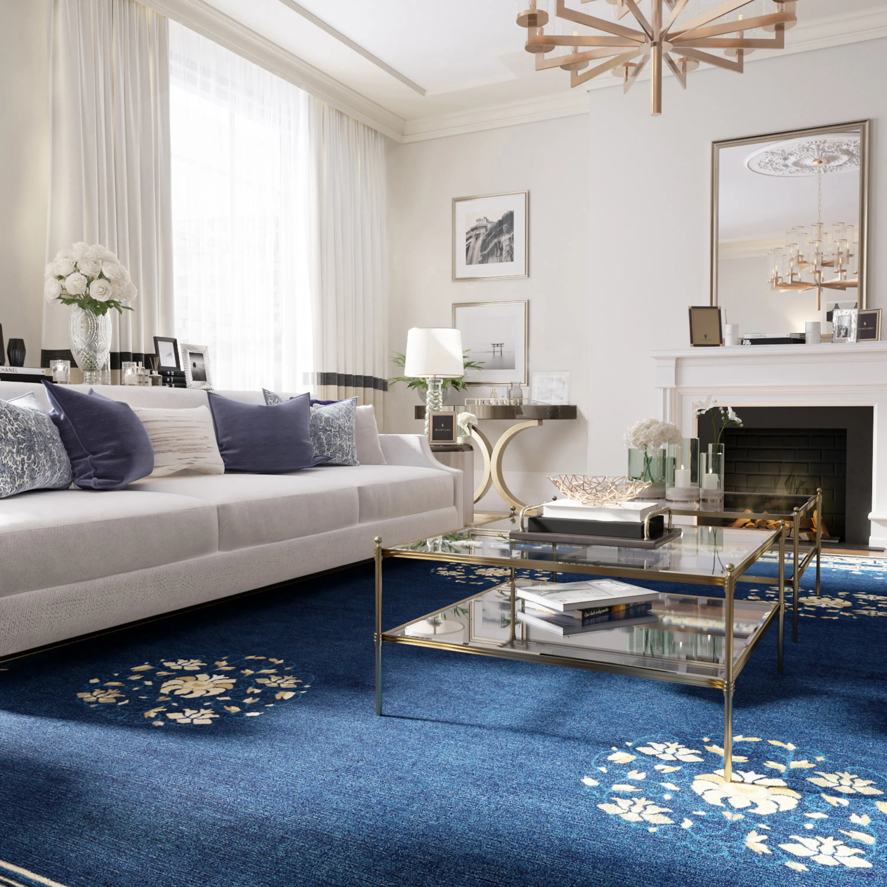 Tapis Rouge - Chinoiserie | Floating Lotus Cloud Grey