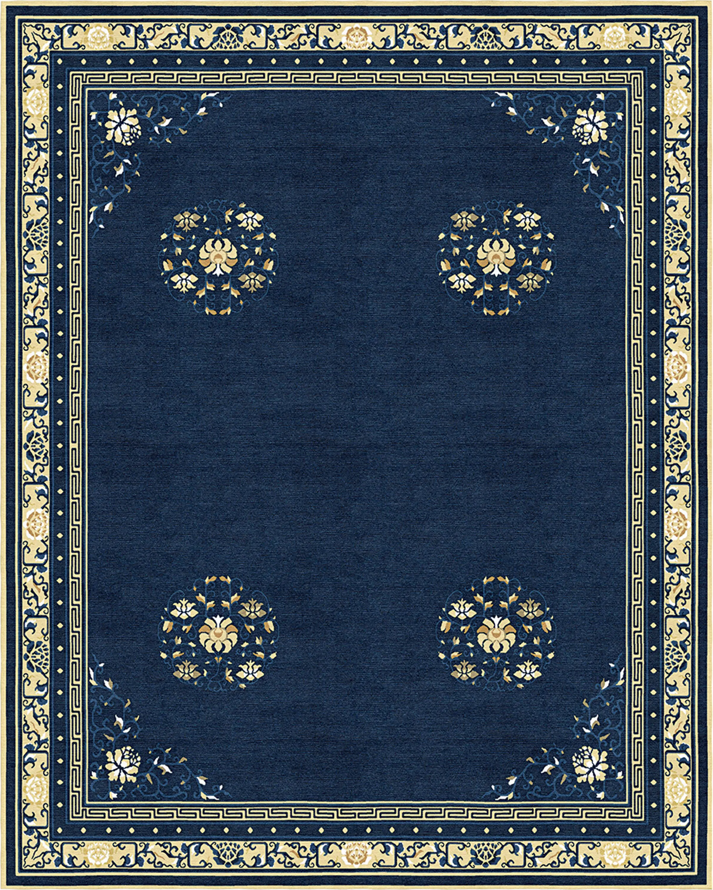 Tapis Rouge - Chinoiserie | Floating Lotus River Blue
