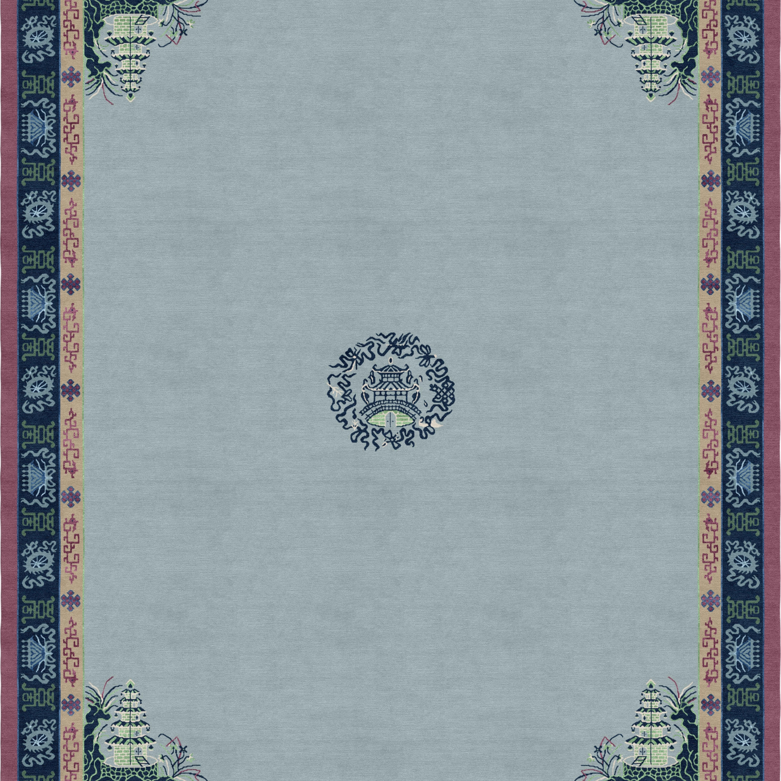 Afficher le produit Chinoiserie | Pagoda Blue Fade du fabricant Tapis Rouge