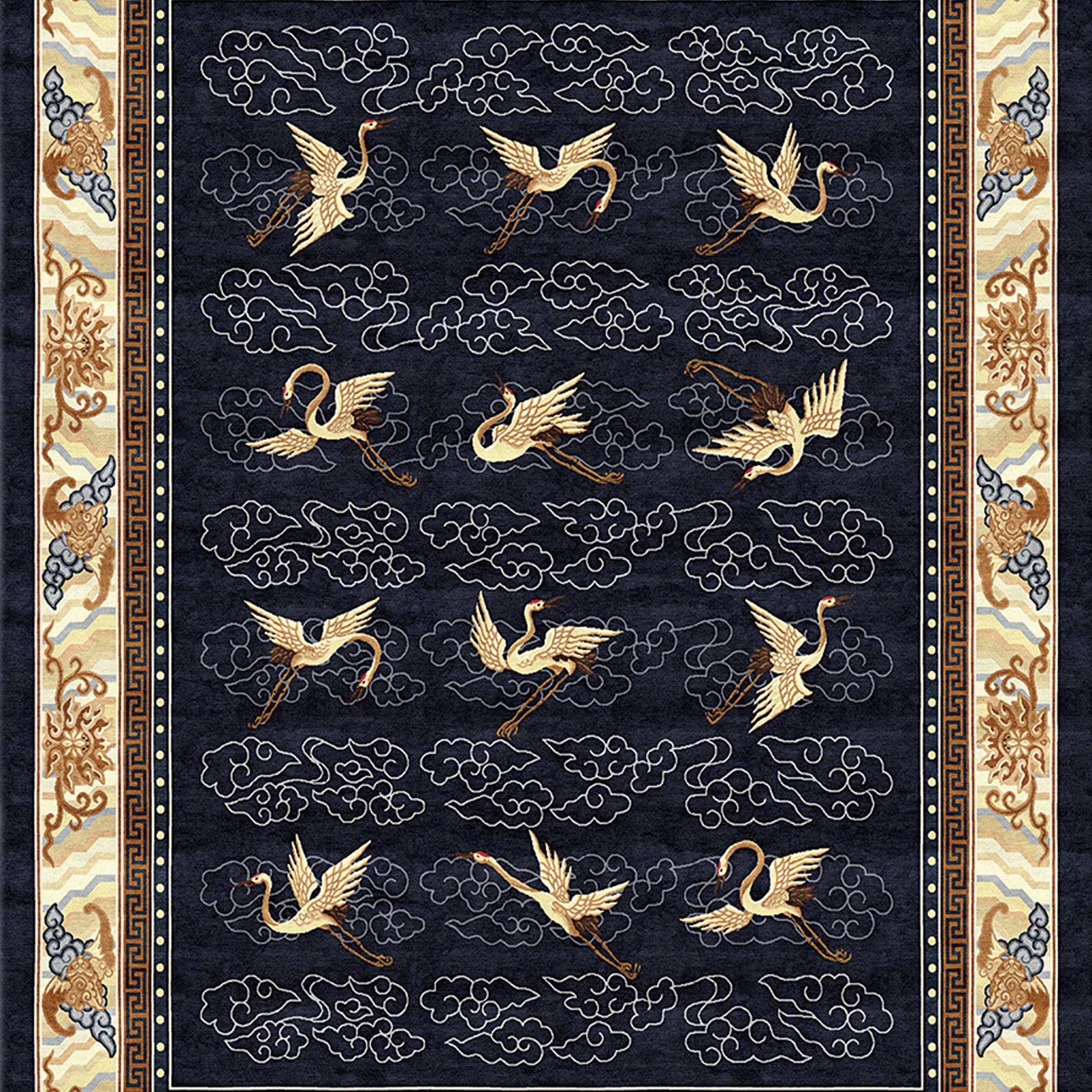 Mostrar el producto Chinoiserie | Manchurian Cranes Indigo del fabricante Tapis Rouge