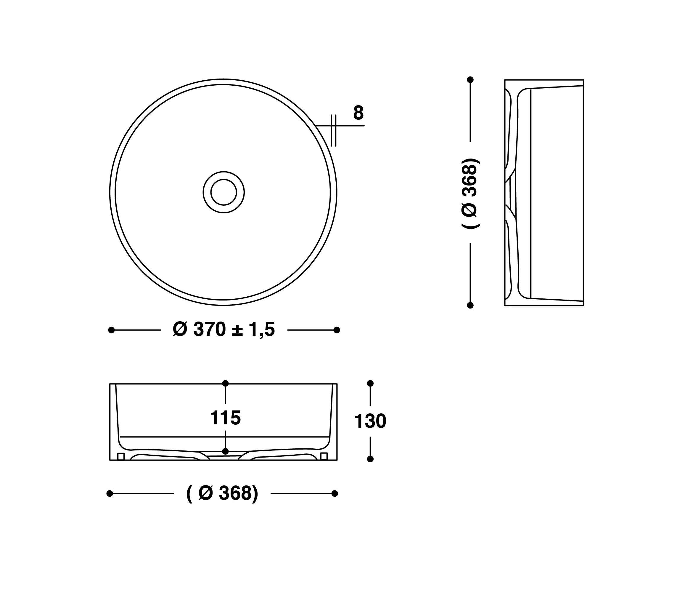 HIMACS - Waschbecken CB330C (Aufsatzbecken)