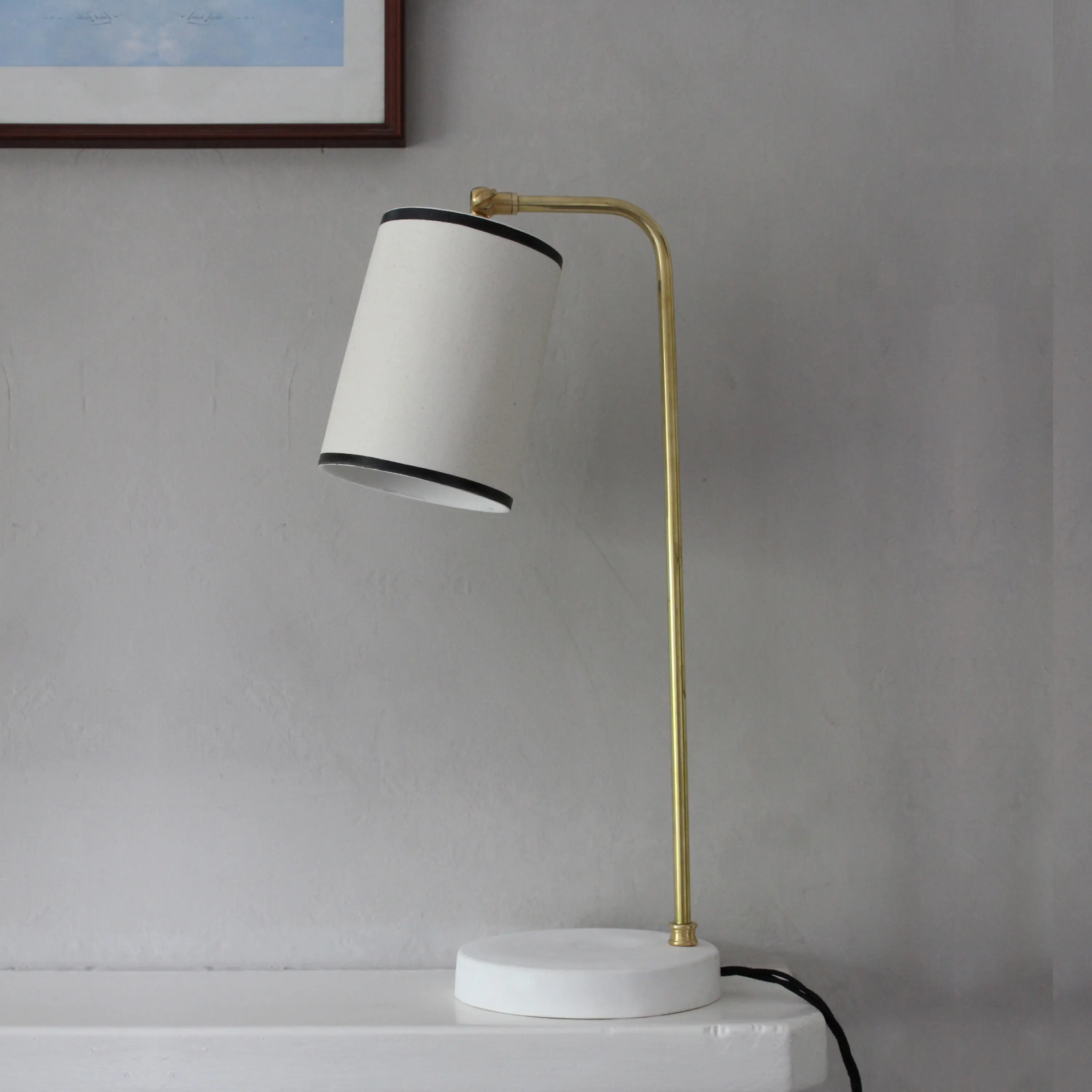 Lyngard - Bradwell Task Lamp Beige Granite with Black Stripe