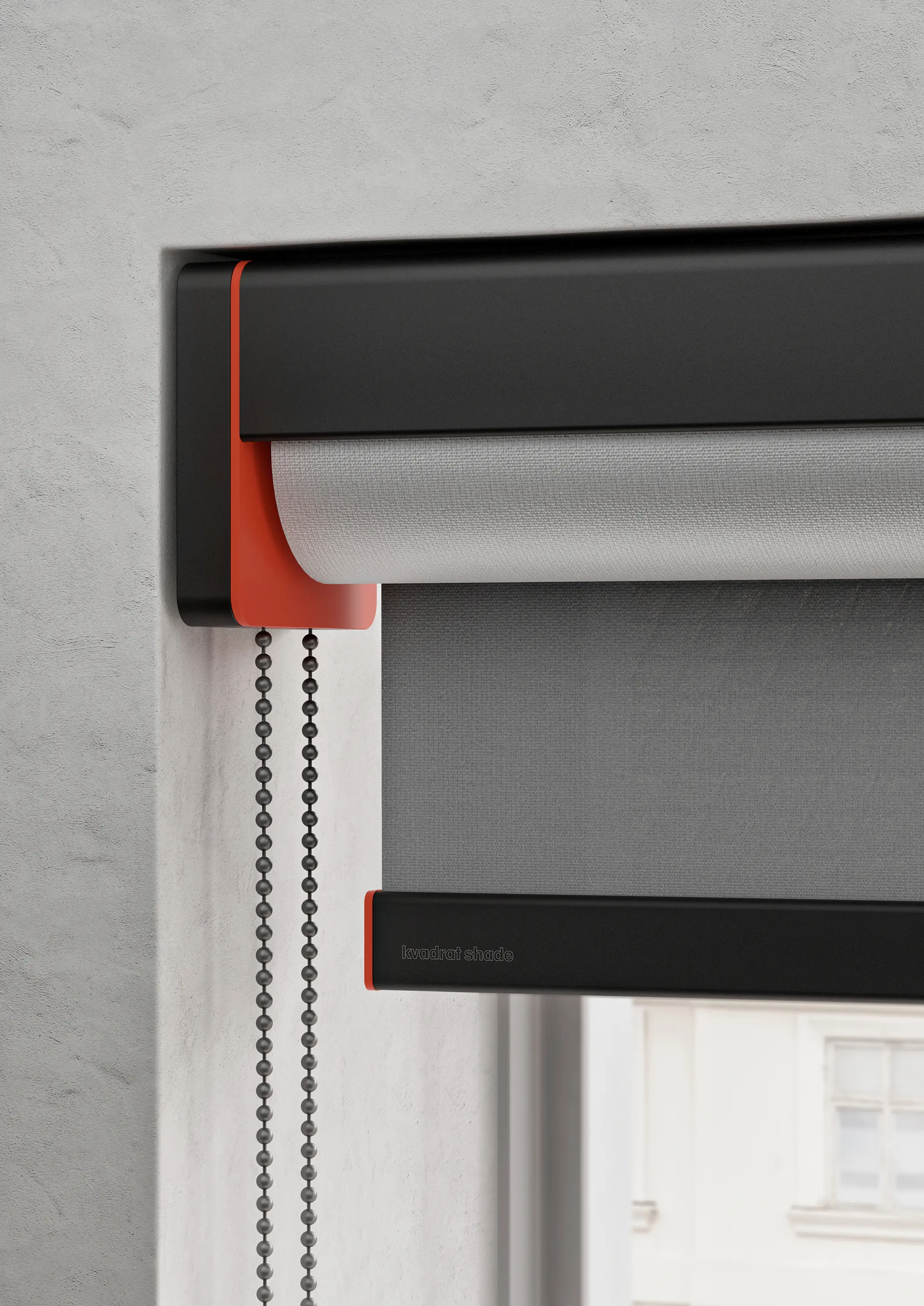 Kvadrat Shade - Semi-open cassette, chain-operated - anodized aluminium