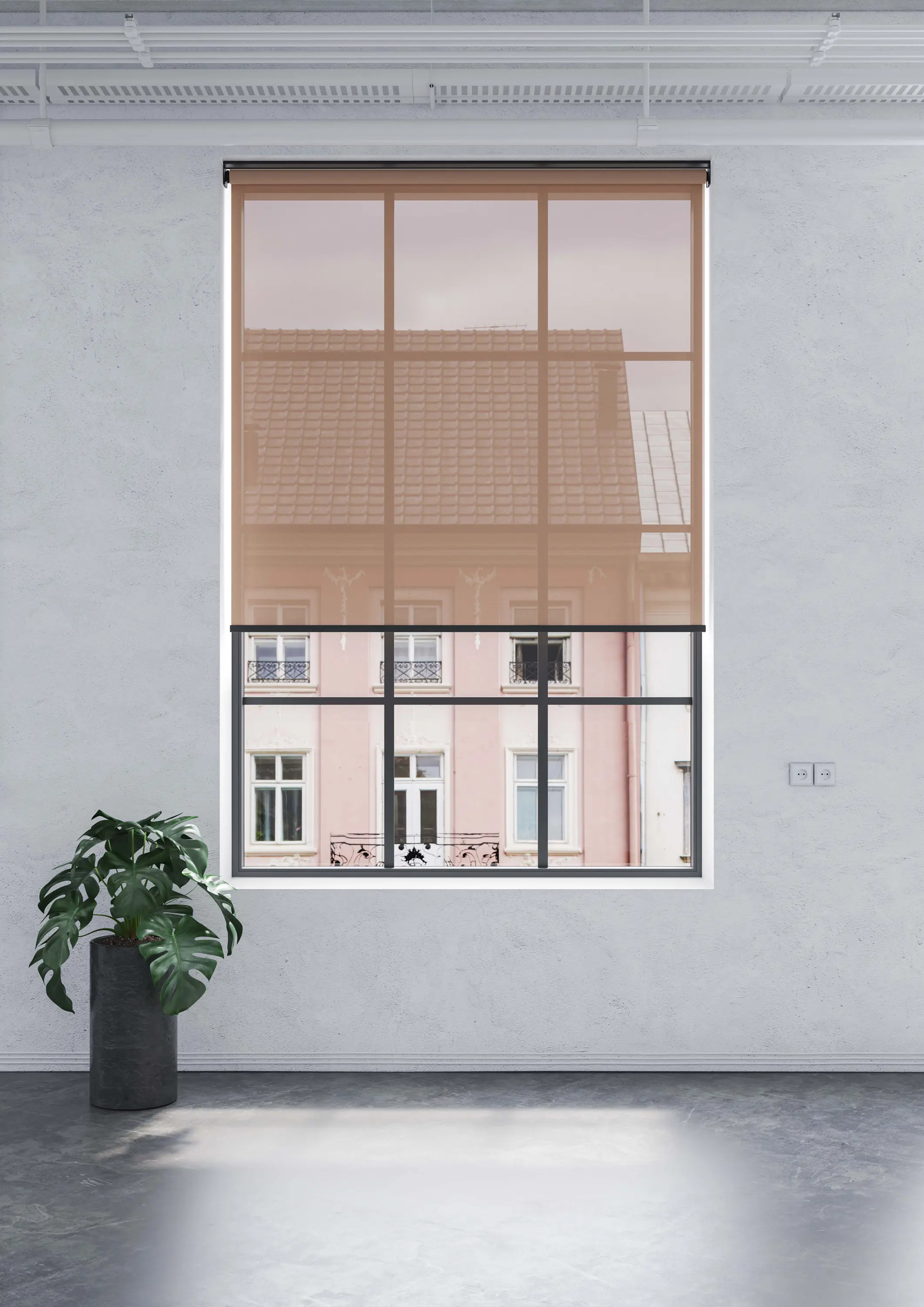 Kvadrat Shade - Minimal brackets, chain-operated - powder coated RAL 7016