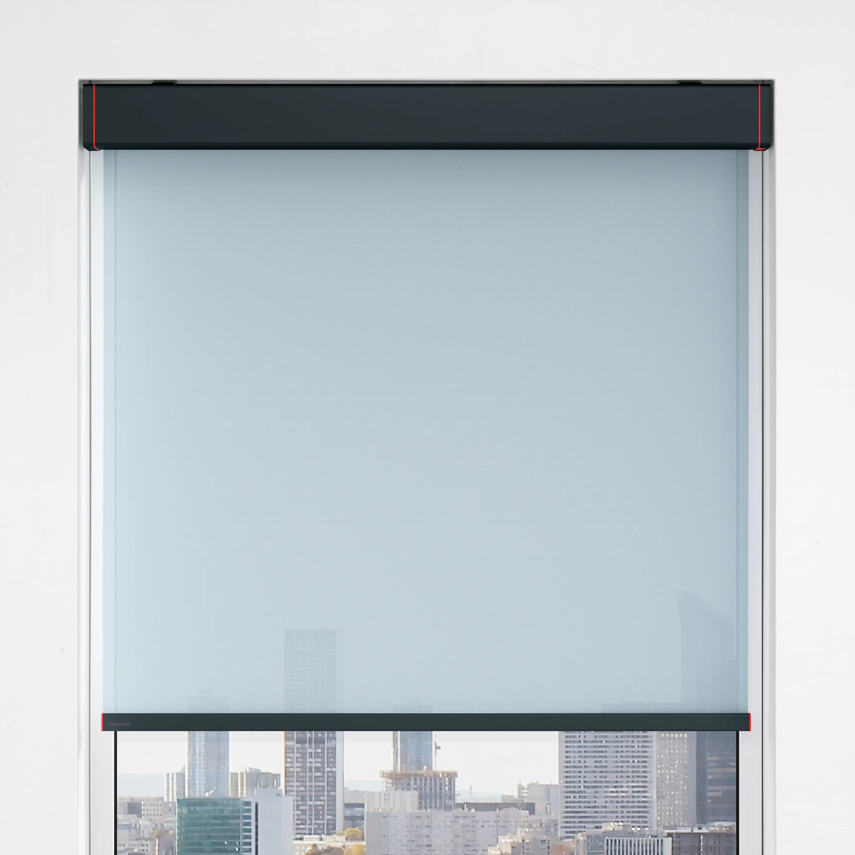 Kvadrat Shade - Closed cassette, motor-operated - powder coated RAL 7016