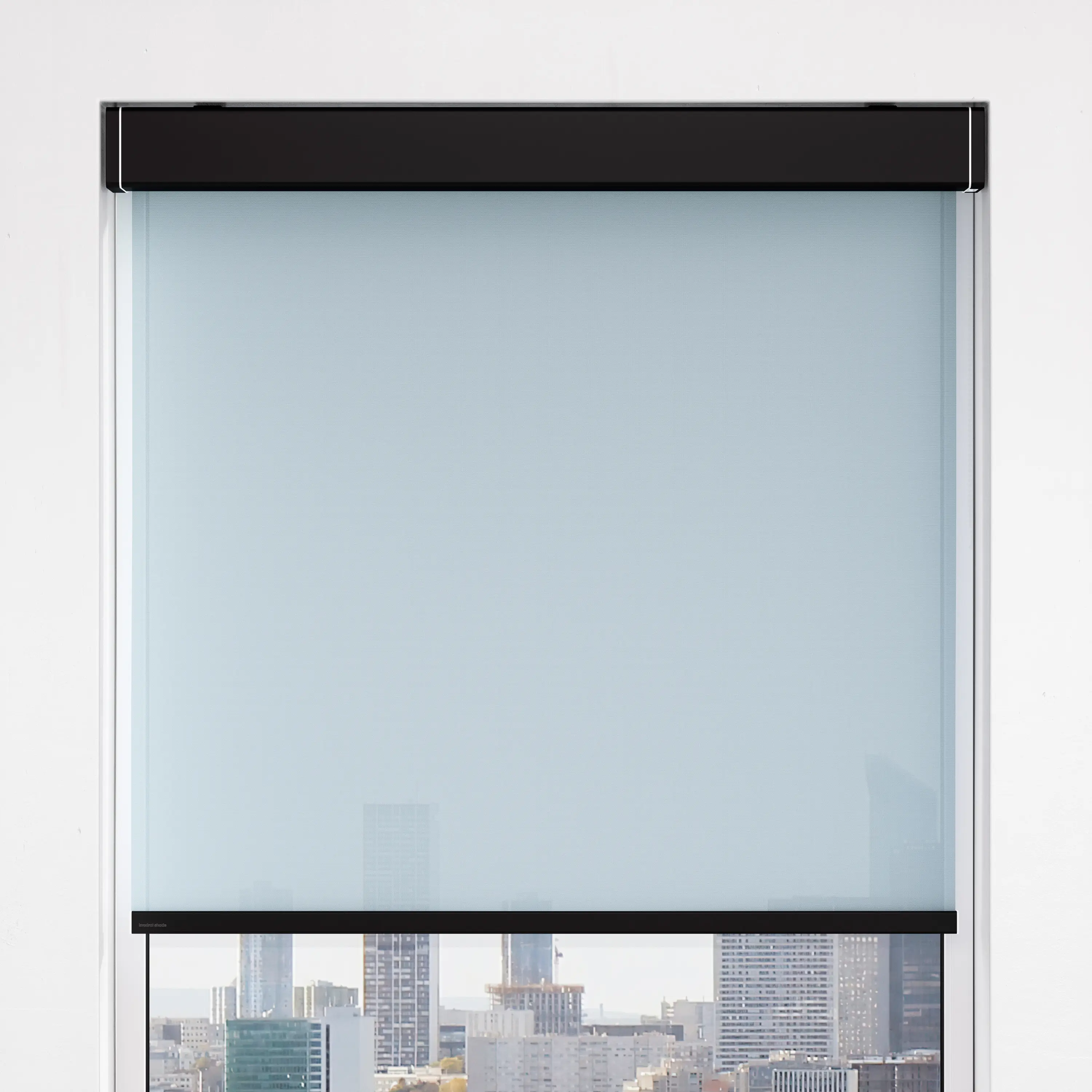 Kvadrat Shade - Closed cassette, Twin Pull - powder coated RAL 9005