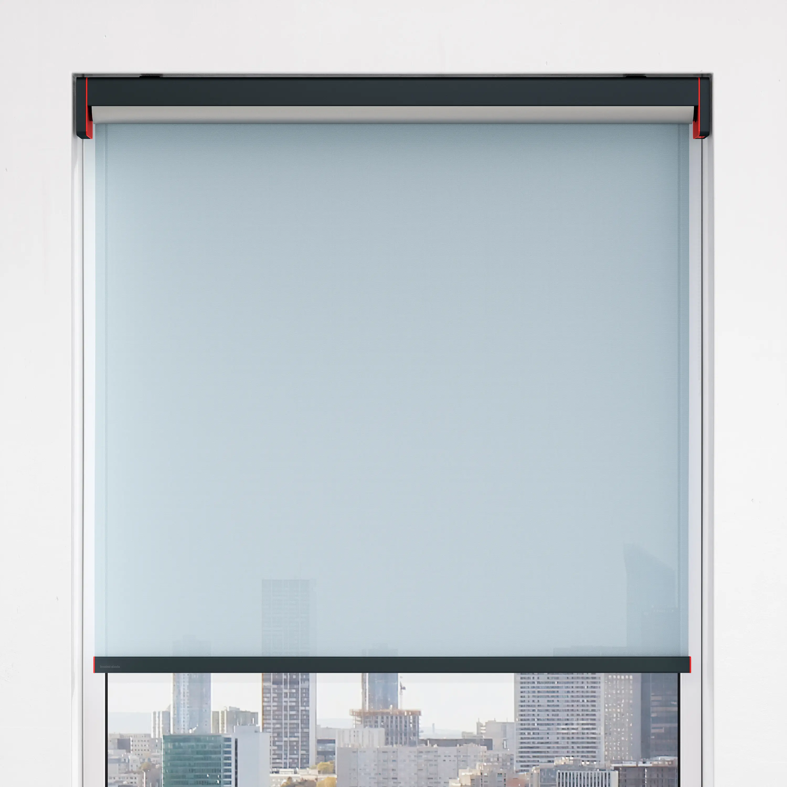 Kvadrat Shade - Semi-open cassette, motor-operated - powder coated RAL 7016