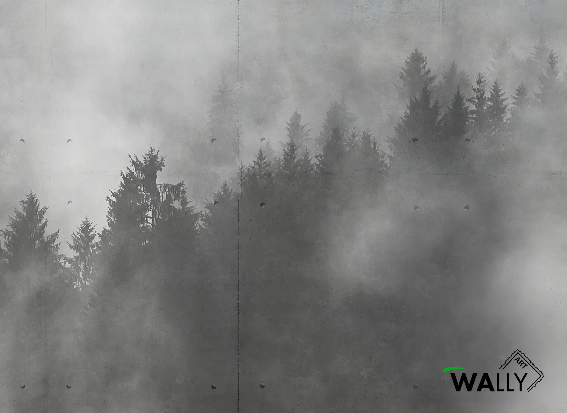 WallyArt - Concrete Wood