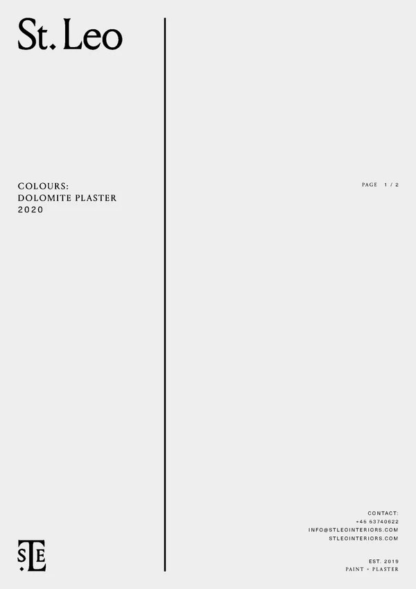 Preview image for the file DOLOMITE PLASTER | COLOUR SHEET 2020