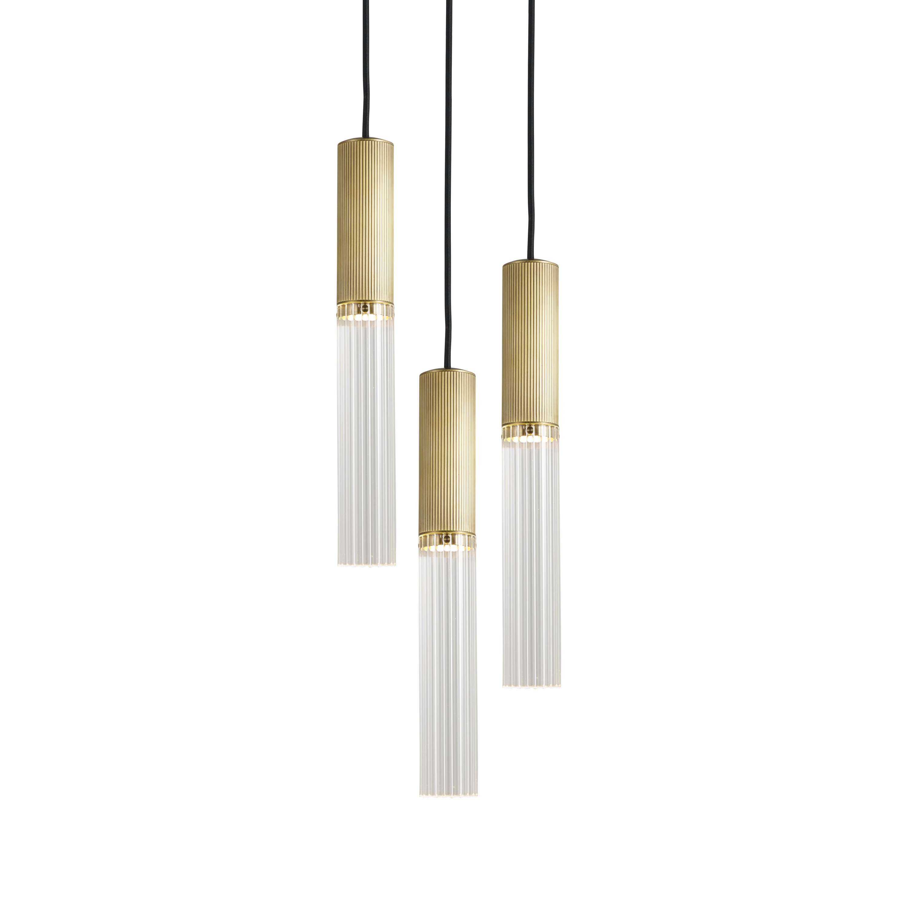 Flume | 50 Pendant - 3 Drop Grouping - Antique Brass