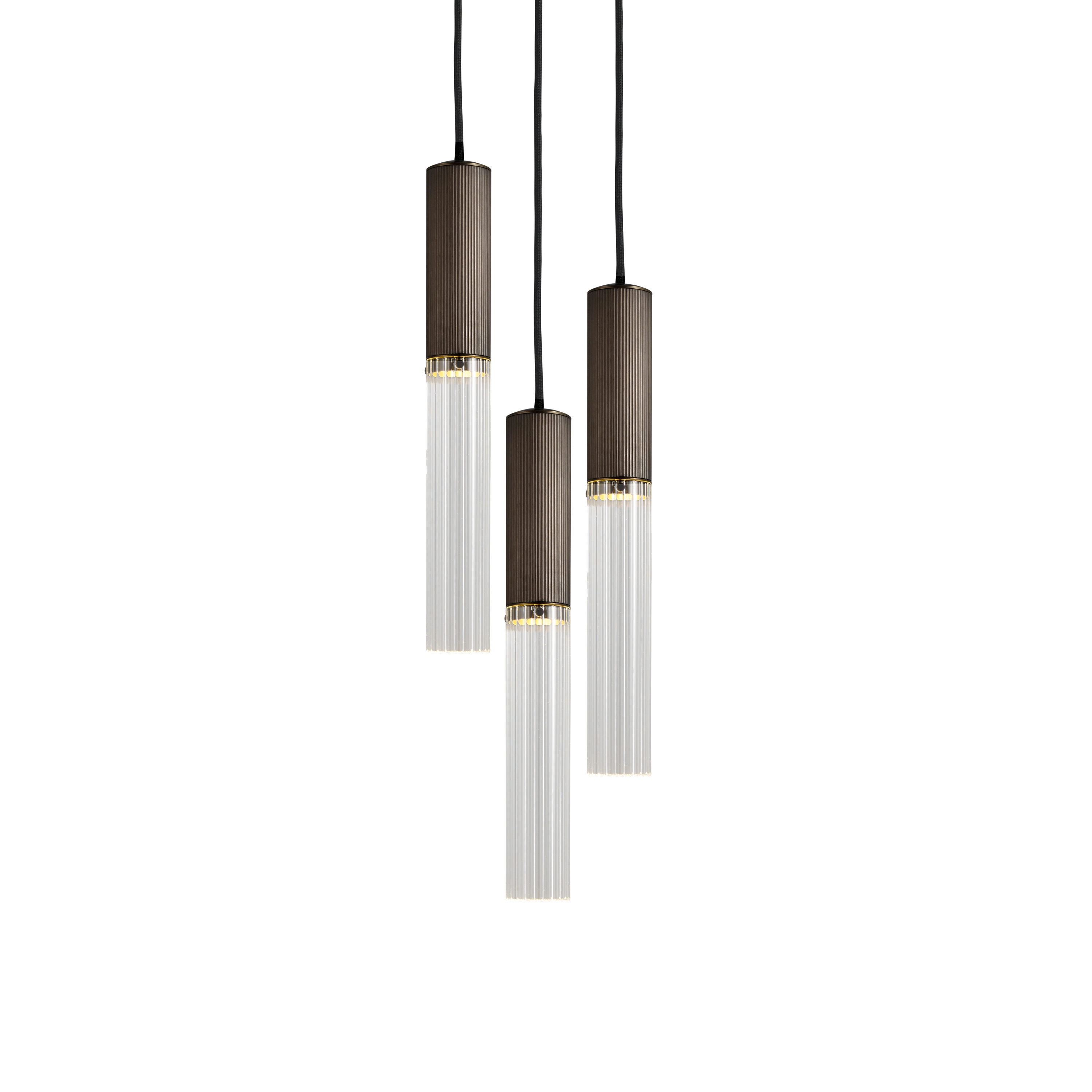 Display product Flume | 50 Pendant - 3 Drop Grouping - Bronze from manufacturer J. Adams & Co