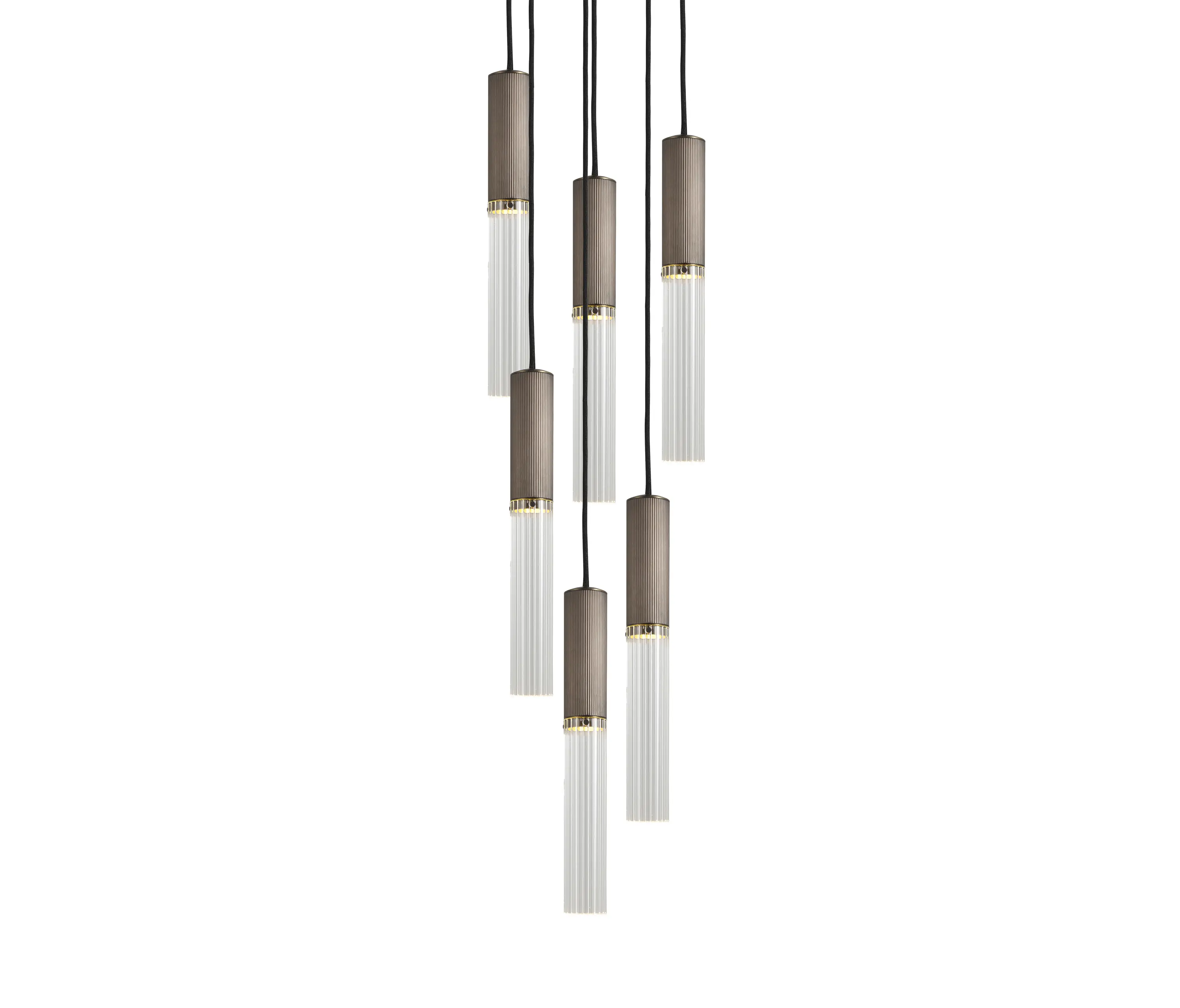 J. Adams & Co - Flume | 50 Pendant - 6 Drop Grouping - Bronze