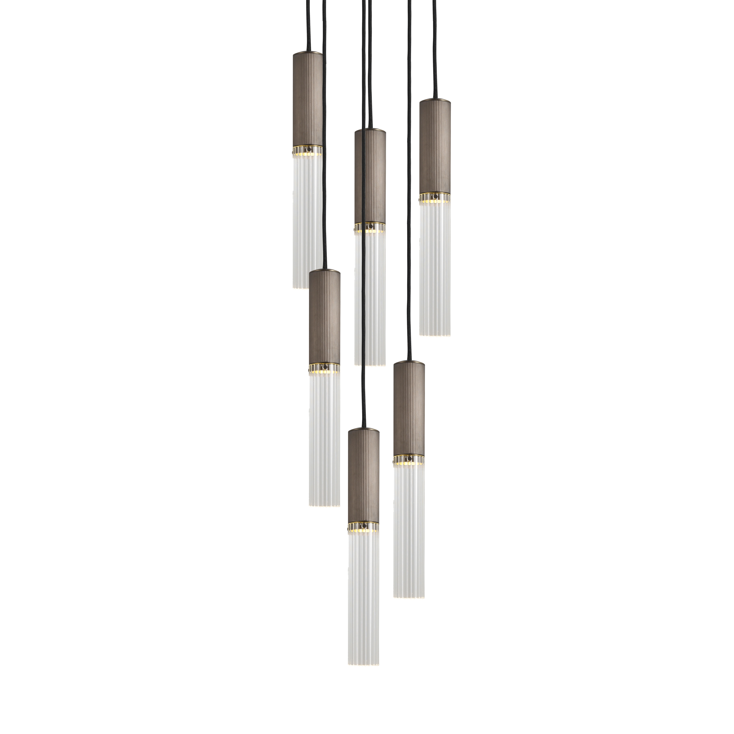 Flume | 50 Pendant - 6 Drop Grouping - Bronze