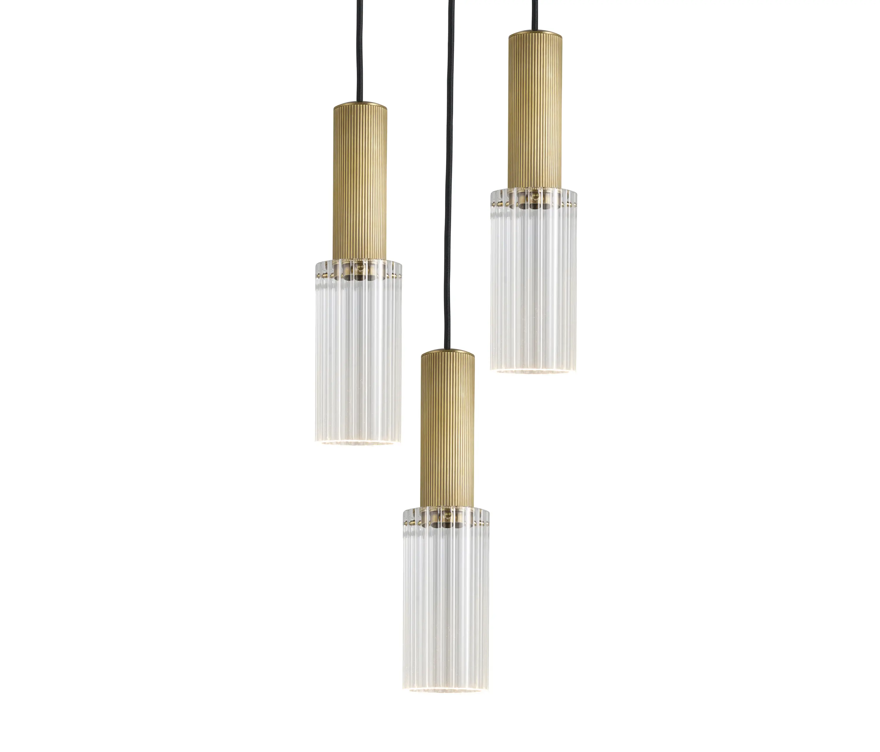 J. Adams & Co - Flume | 80 Pendant - 3 Drop Grouping - Antique Brass