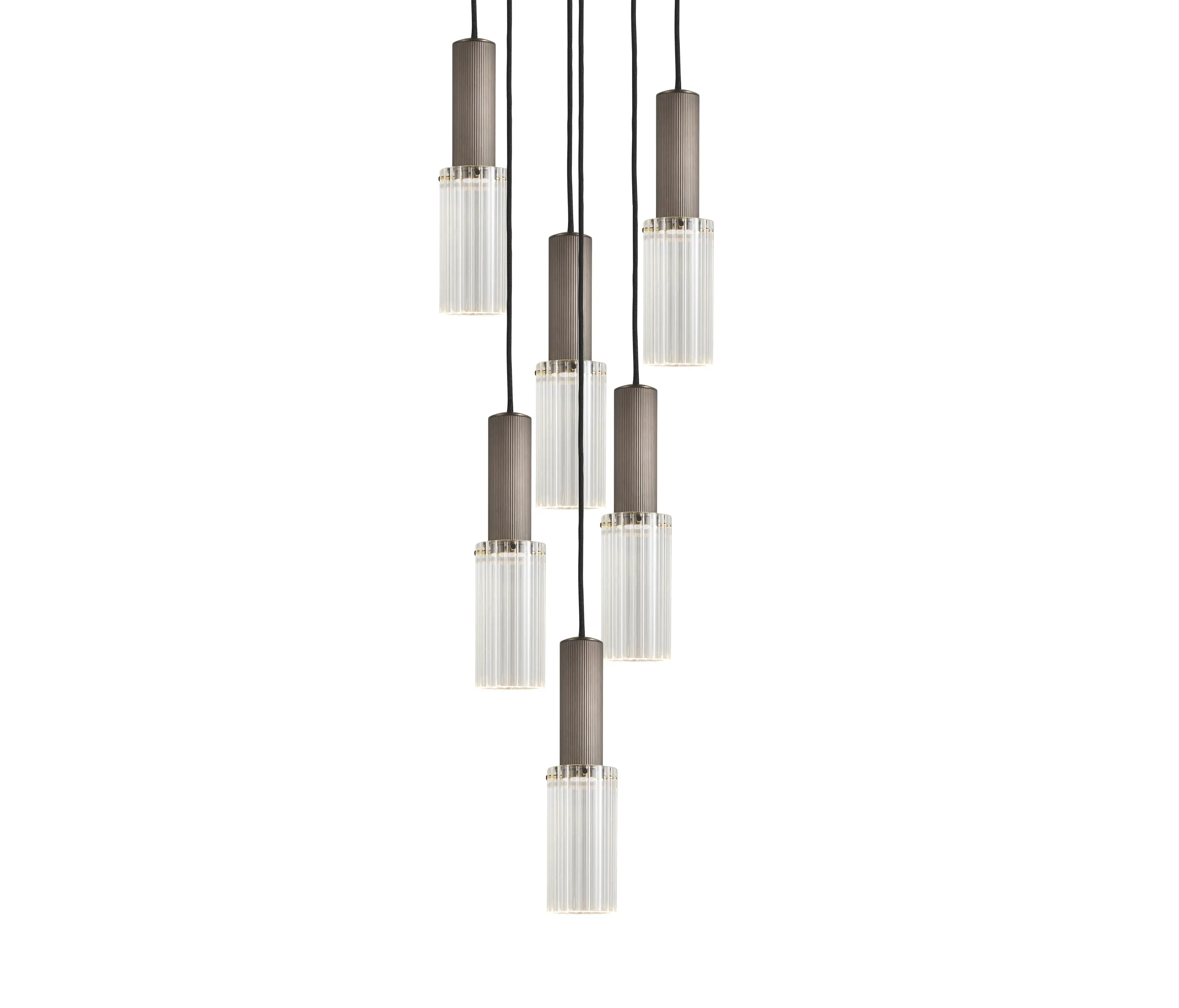 J. Adams & Co - Flume | 80 Pendant - 6 Drop Grouping - Bronze