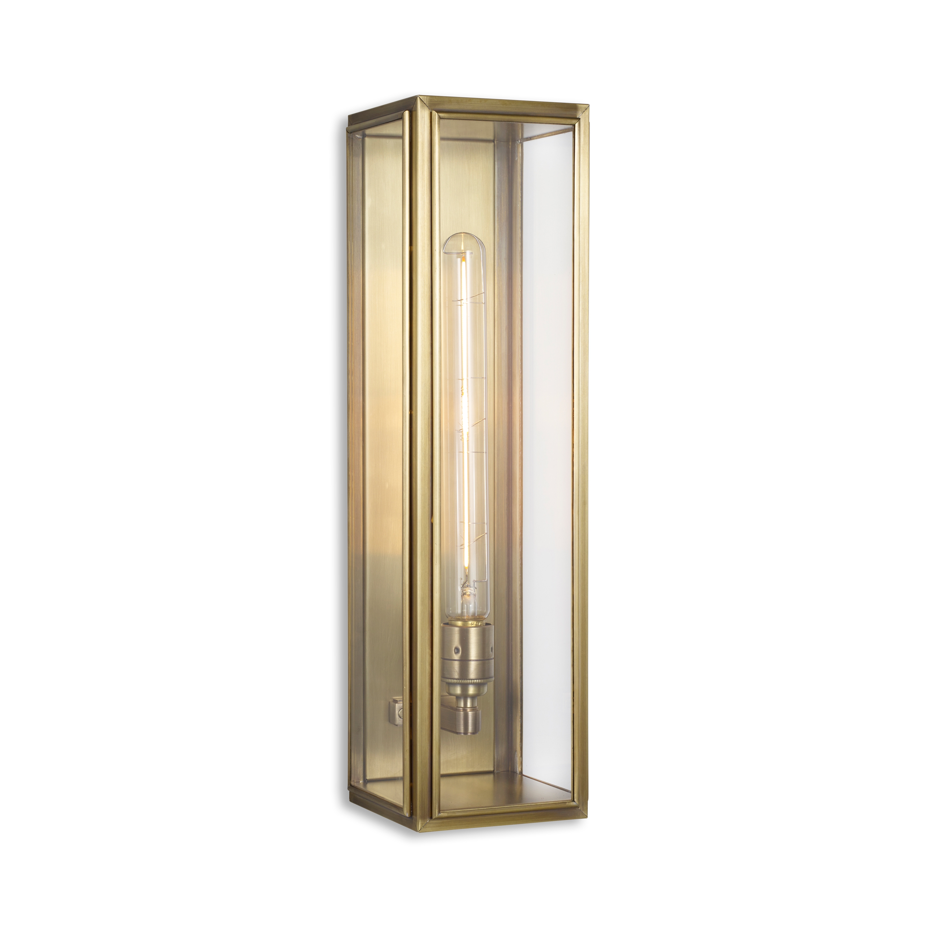 Lantern | Ash Wall Light - Large - Antique Brass & Clear Glass