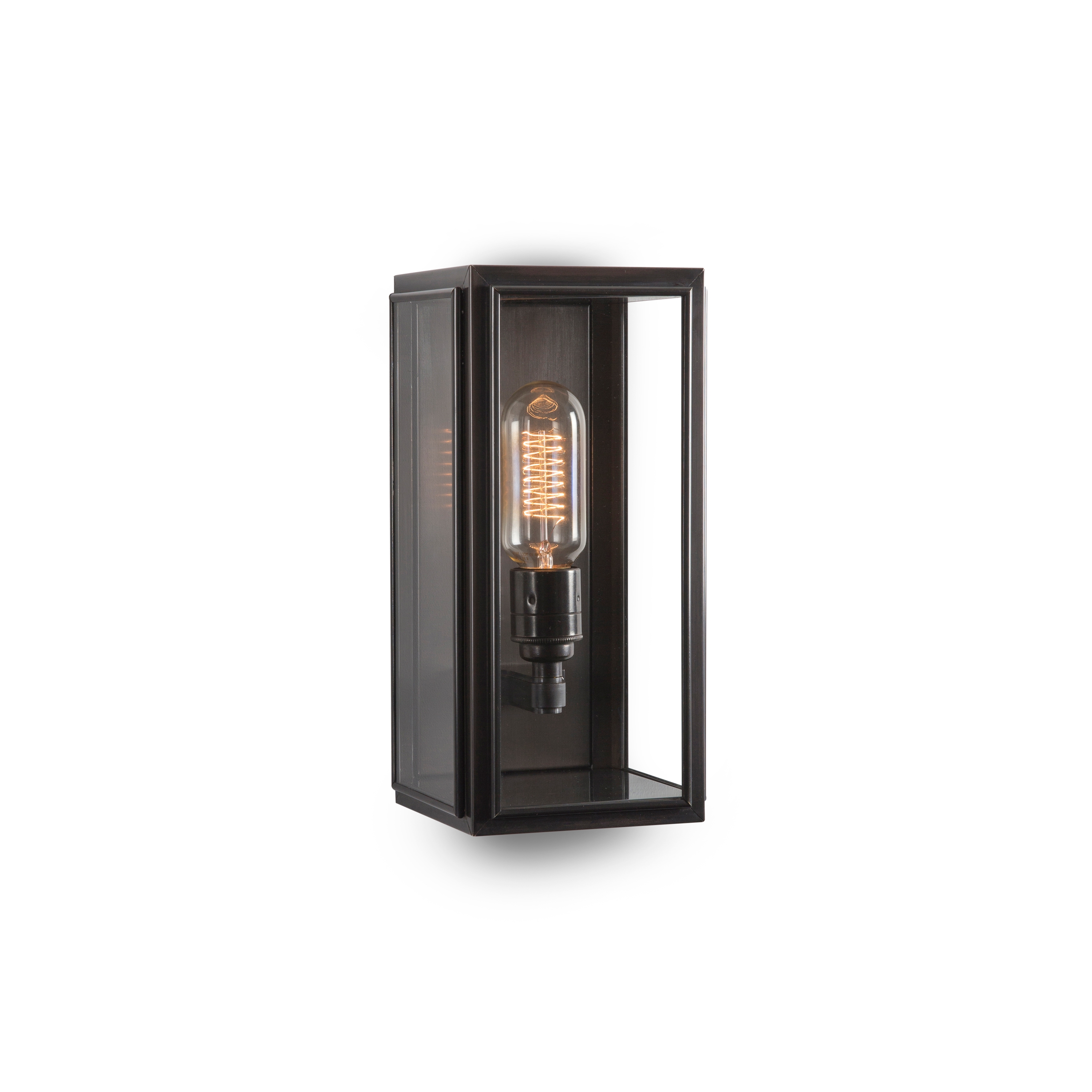 Display product Lantern | Ash Wall Light - Small - Bronze & Clear Glass from manufacturer J. Adams & Co
