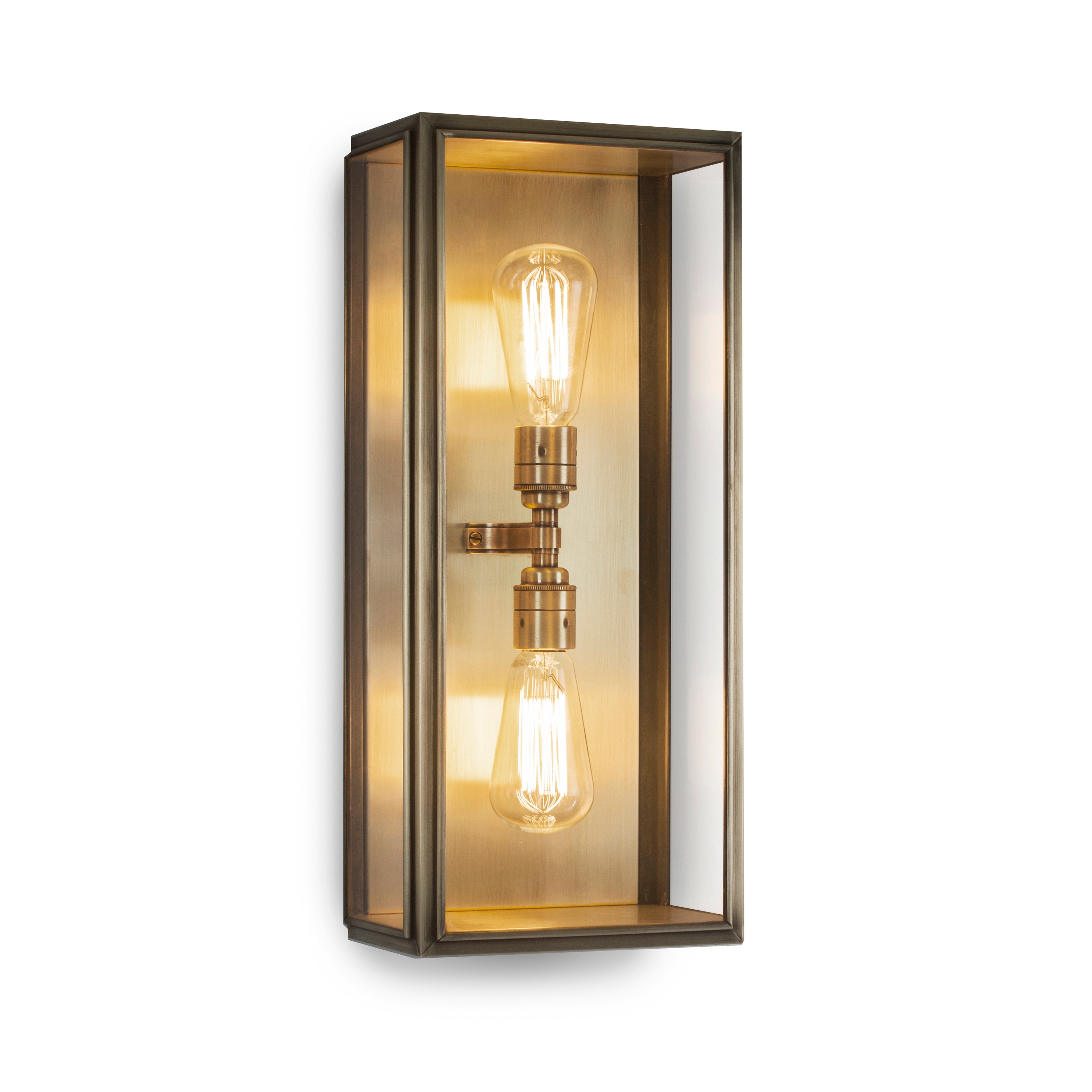 Mostra il prodotto Lantern | Birch Wall Light - Large - Antique Brass & Clear Glass del produttore J. Adams & Co