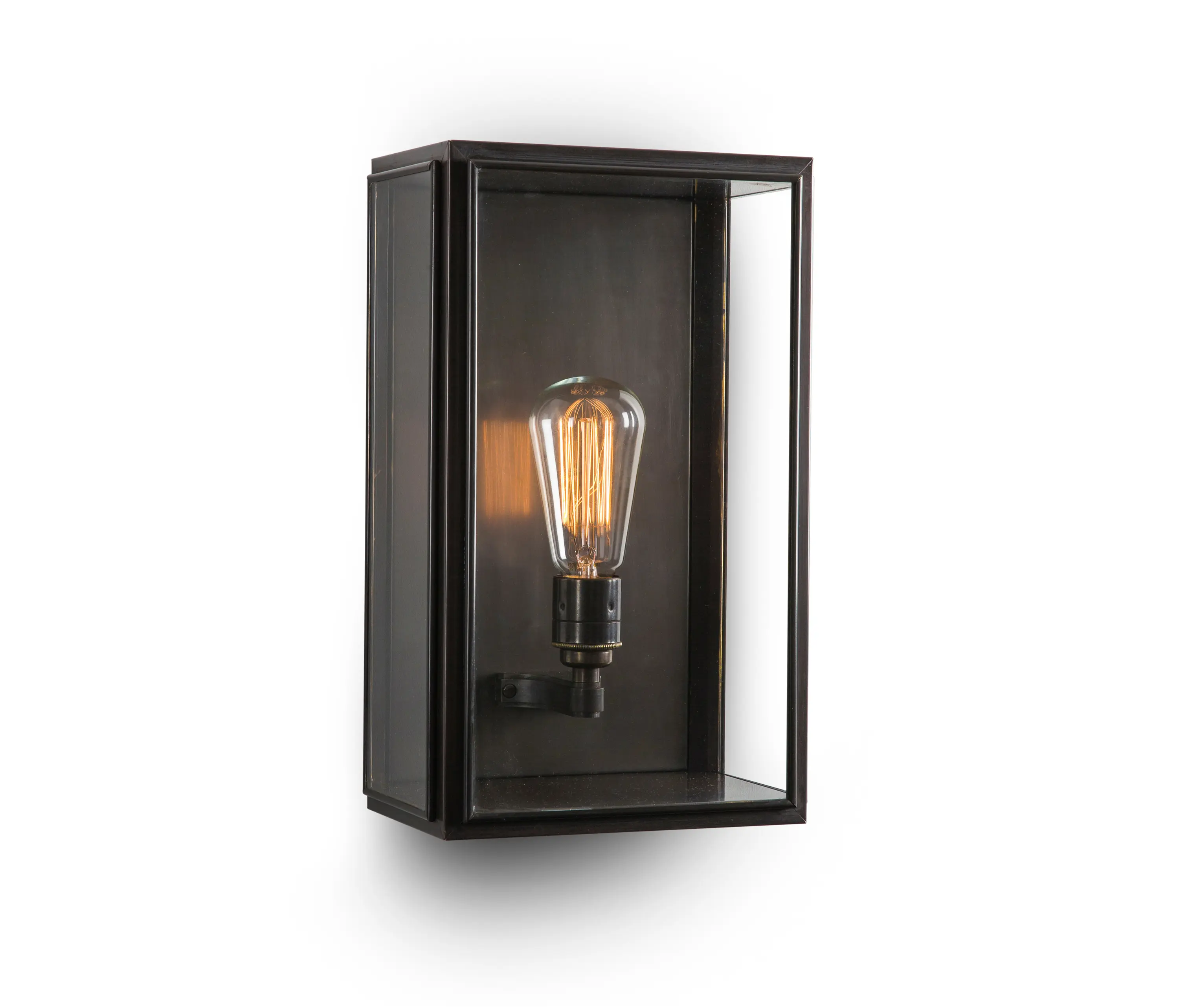 J. Adams & Co - Lantern | Birch Wall Light - Medium - Bronze & Clear Glass