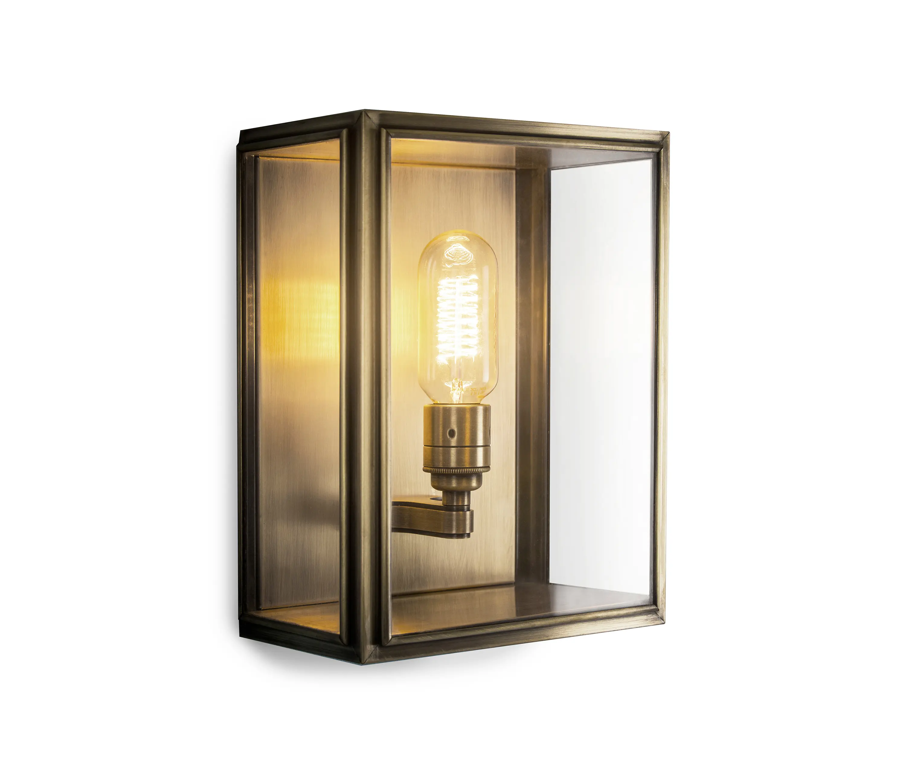 J. Adams & Co - Lantern | Birch Wall Light - Small - Antique Brass & Clear Glass