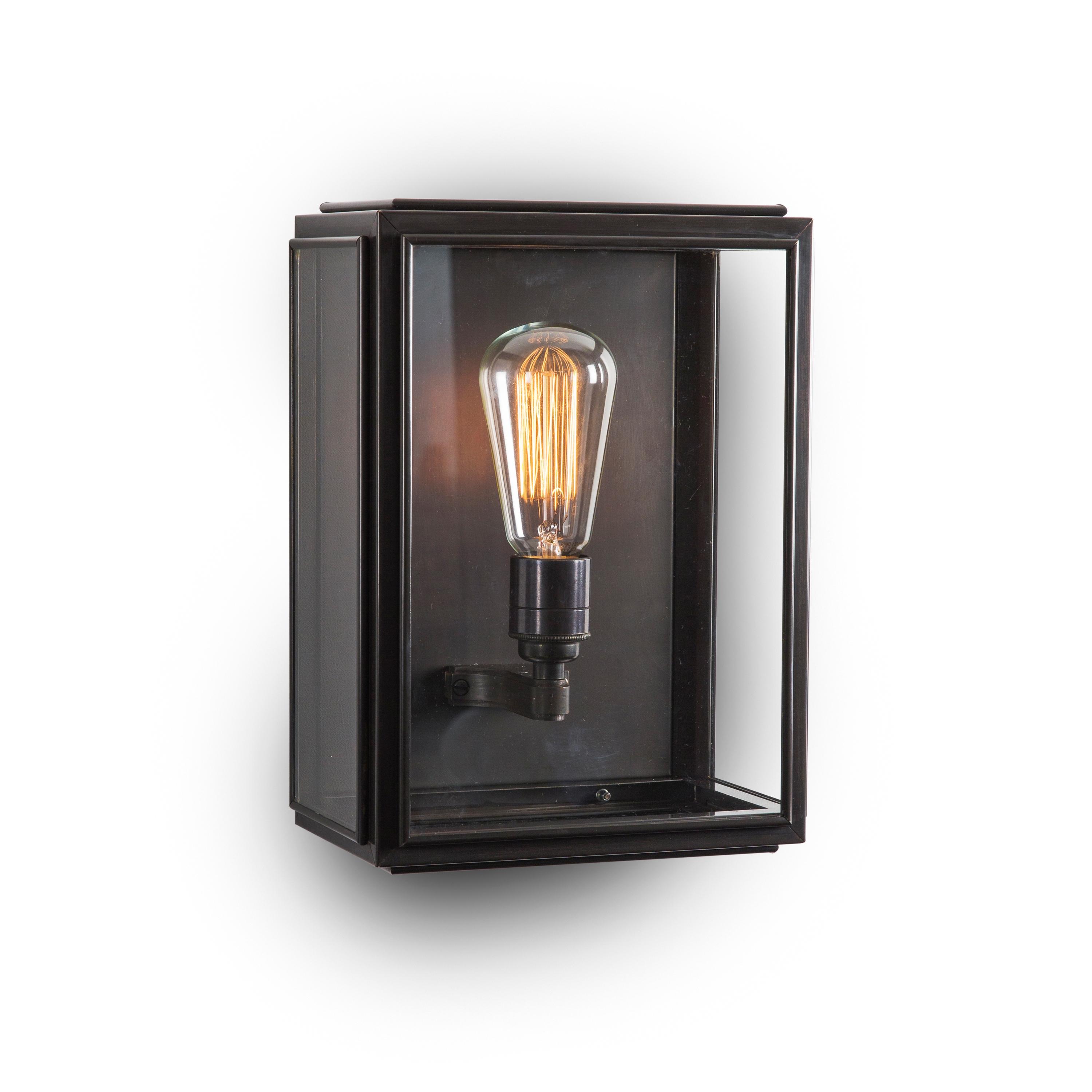 Vertoon produk Lantern | Birch Wall Light - Small - Bronze & Clear Glass van vervaardiger J. Adams & Co