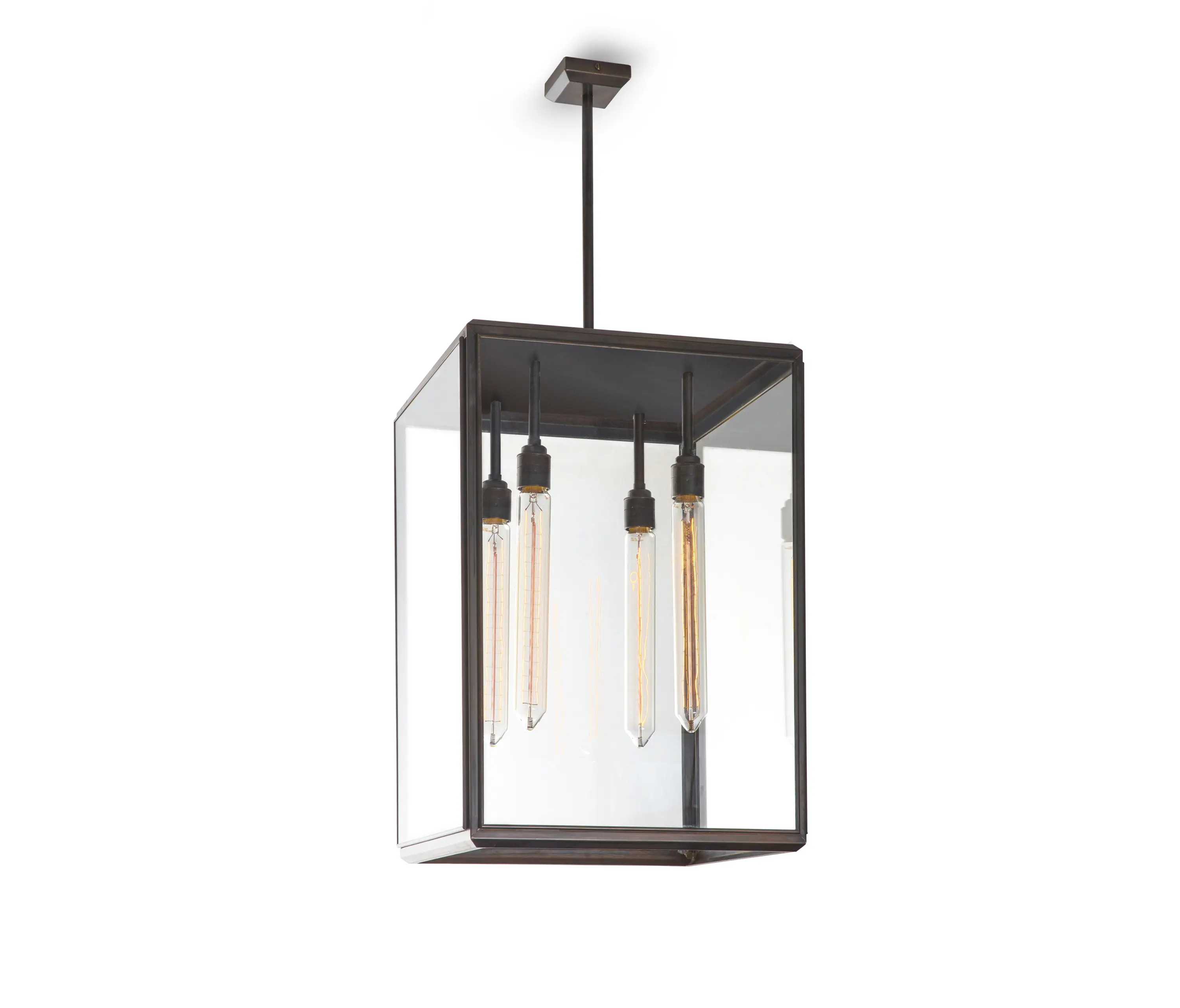 J. Adams & Co - Lantern | Hazel Pendant Outdoor - Large - Bronze & Clear Glass