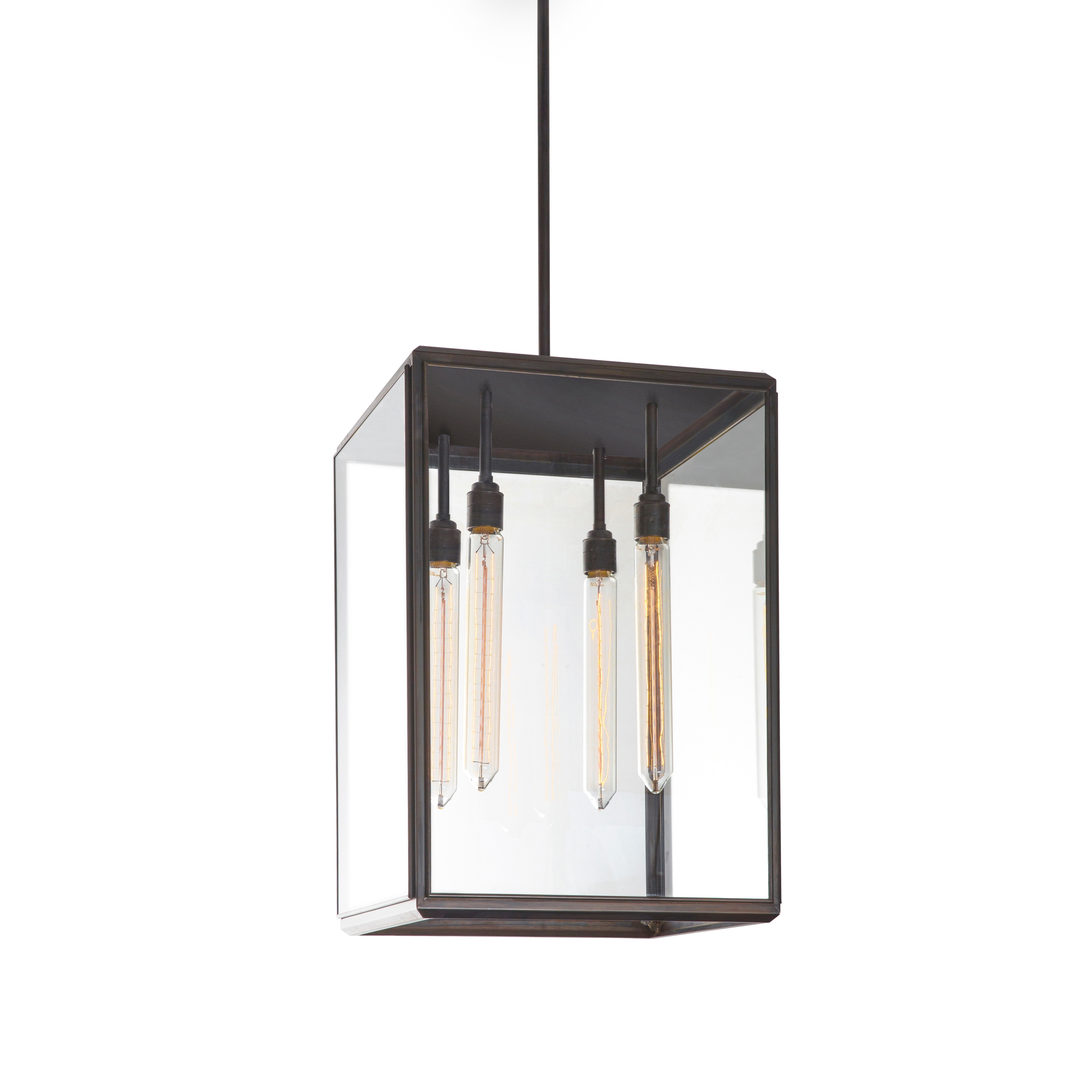 Mostra il prodotto Lantern | Hazel Pendant Outdoor - Large - Bronze & Clear Glass del produttore J. Adams & Co