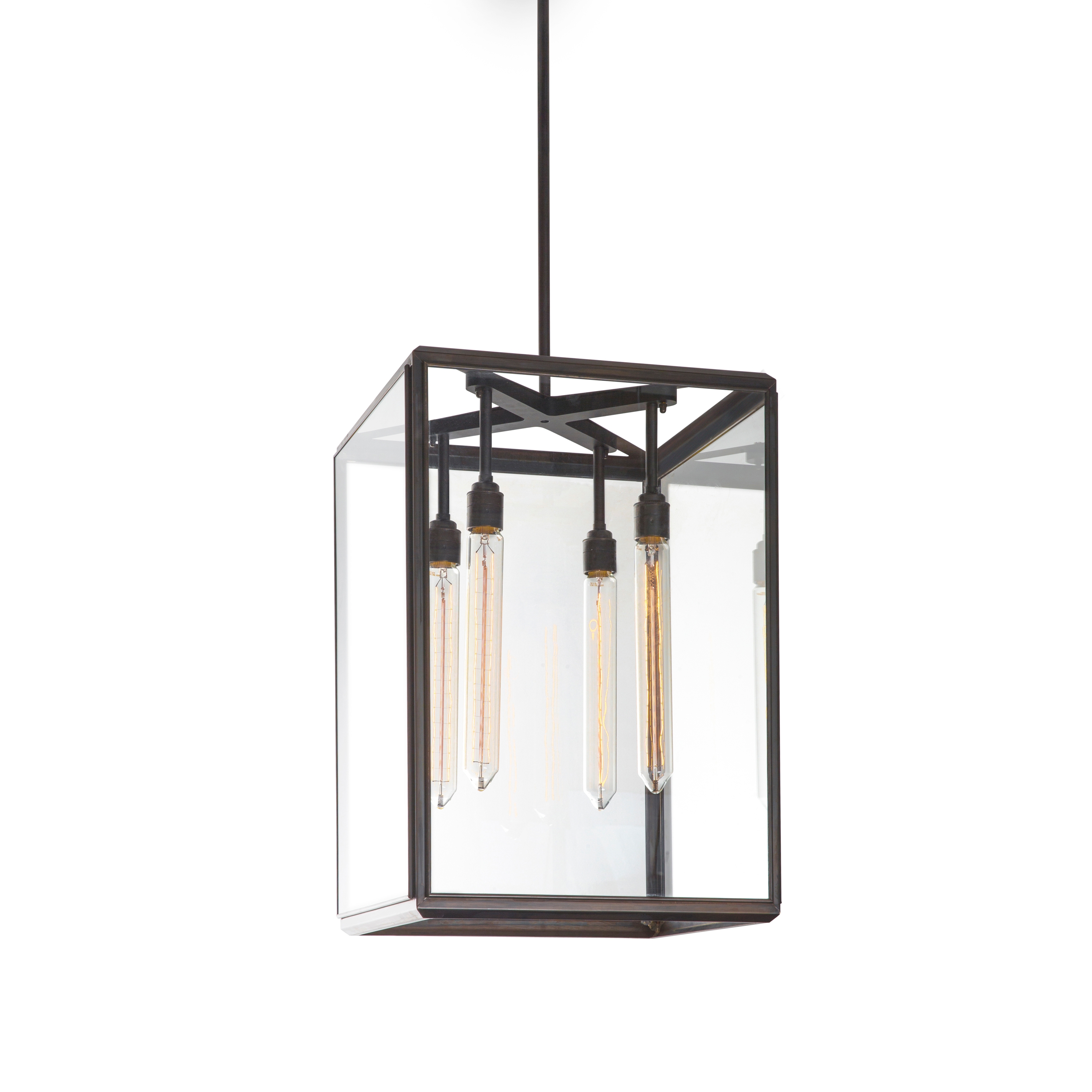 Lantern | Hazel Pendant Indoor - Large - Bronze & Clear Glass