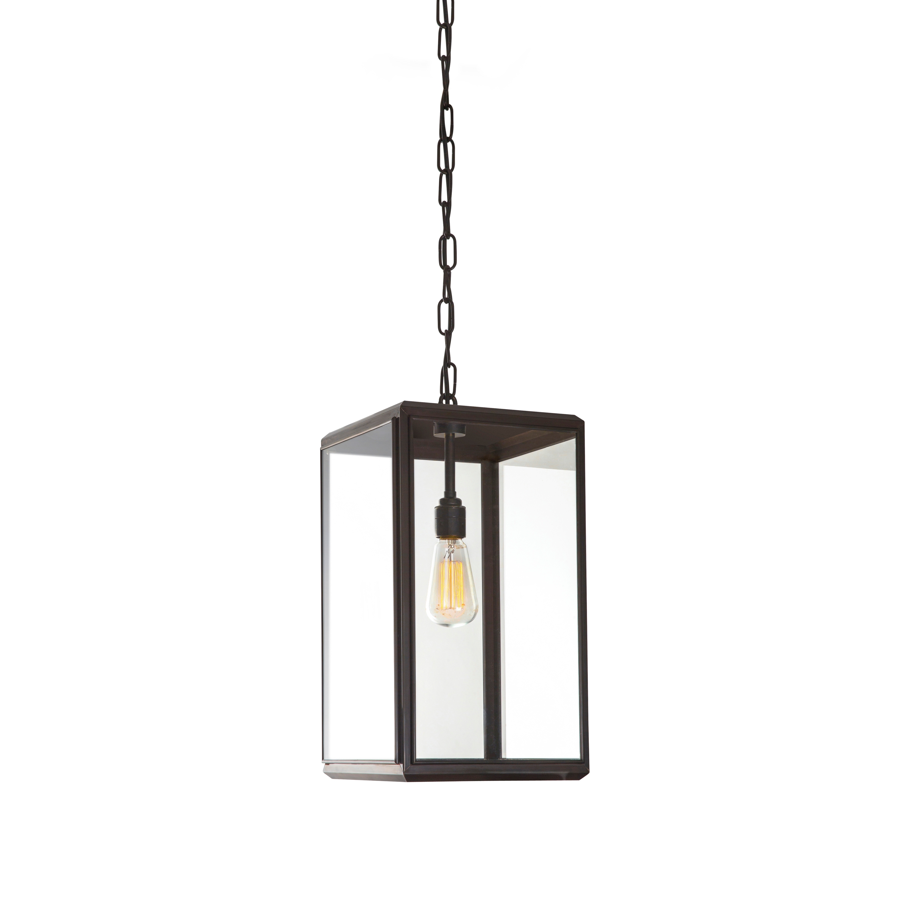 Mostrar el producto Lantern | Hazel Pendant Outdoor - Small - Bronze & Clear Glass del fabricante J. Adams & Co