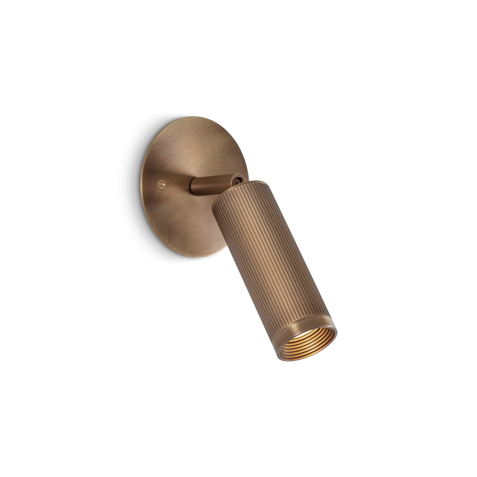 Display product Spot | UnSwitched Wall Light - Antique Brass from manufacturer J. Adams & Co