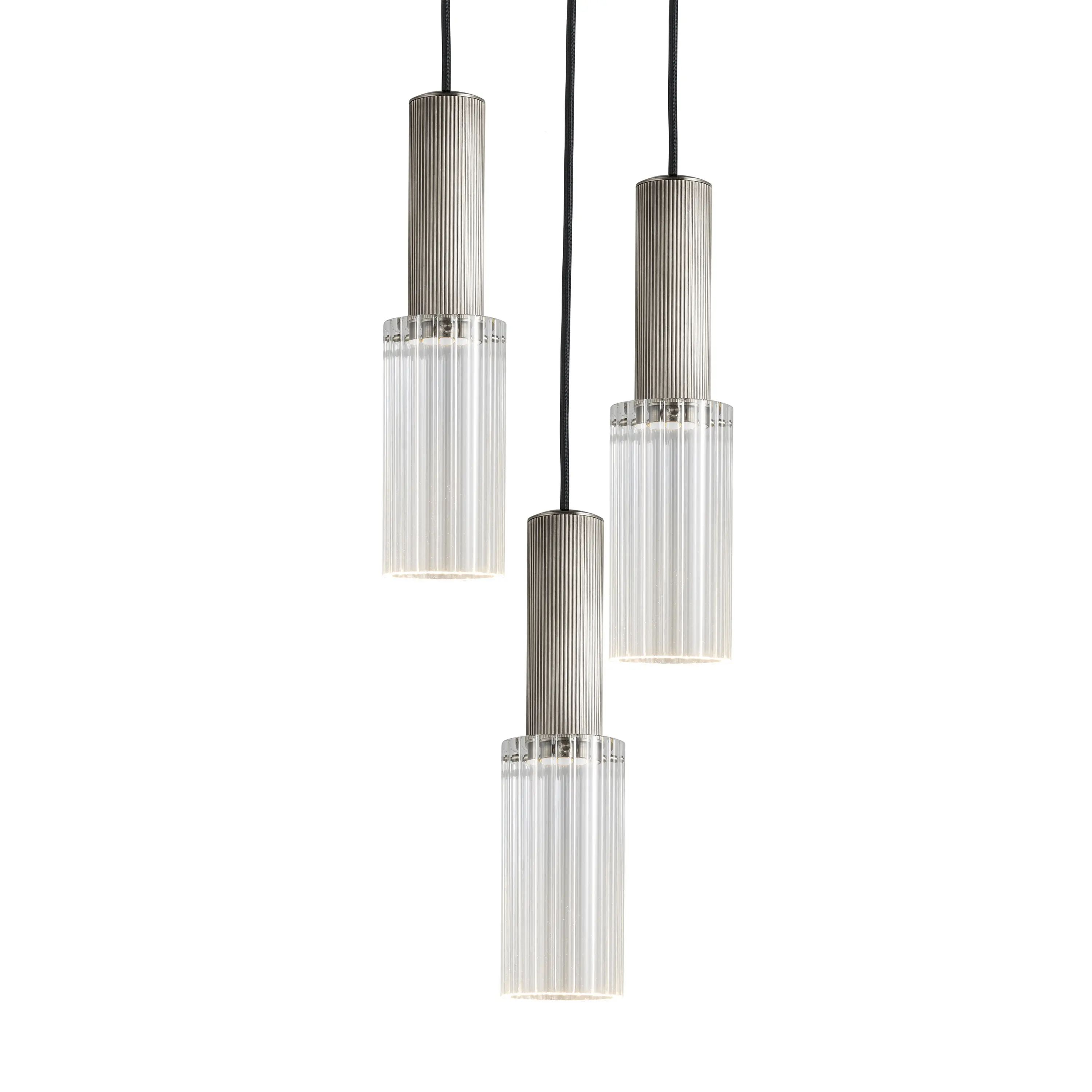 J. Adams & Co - Flume | 80 Pendant - 3 Drop Grouping - Satin Nickel