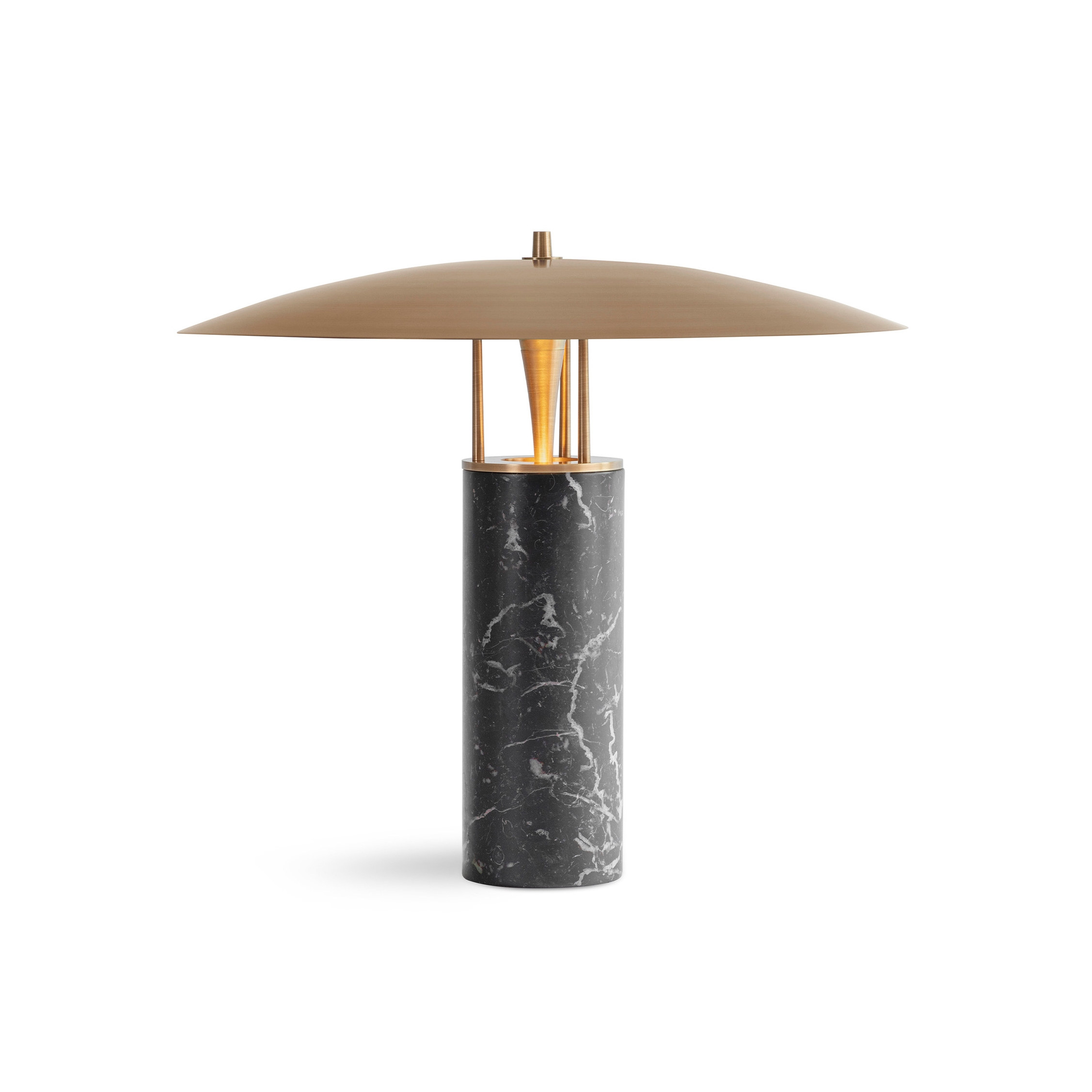 Luna | Table - Antique Brass & Black Marble
