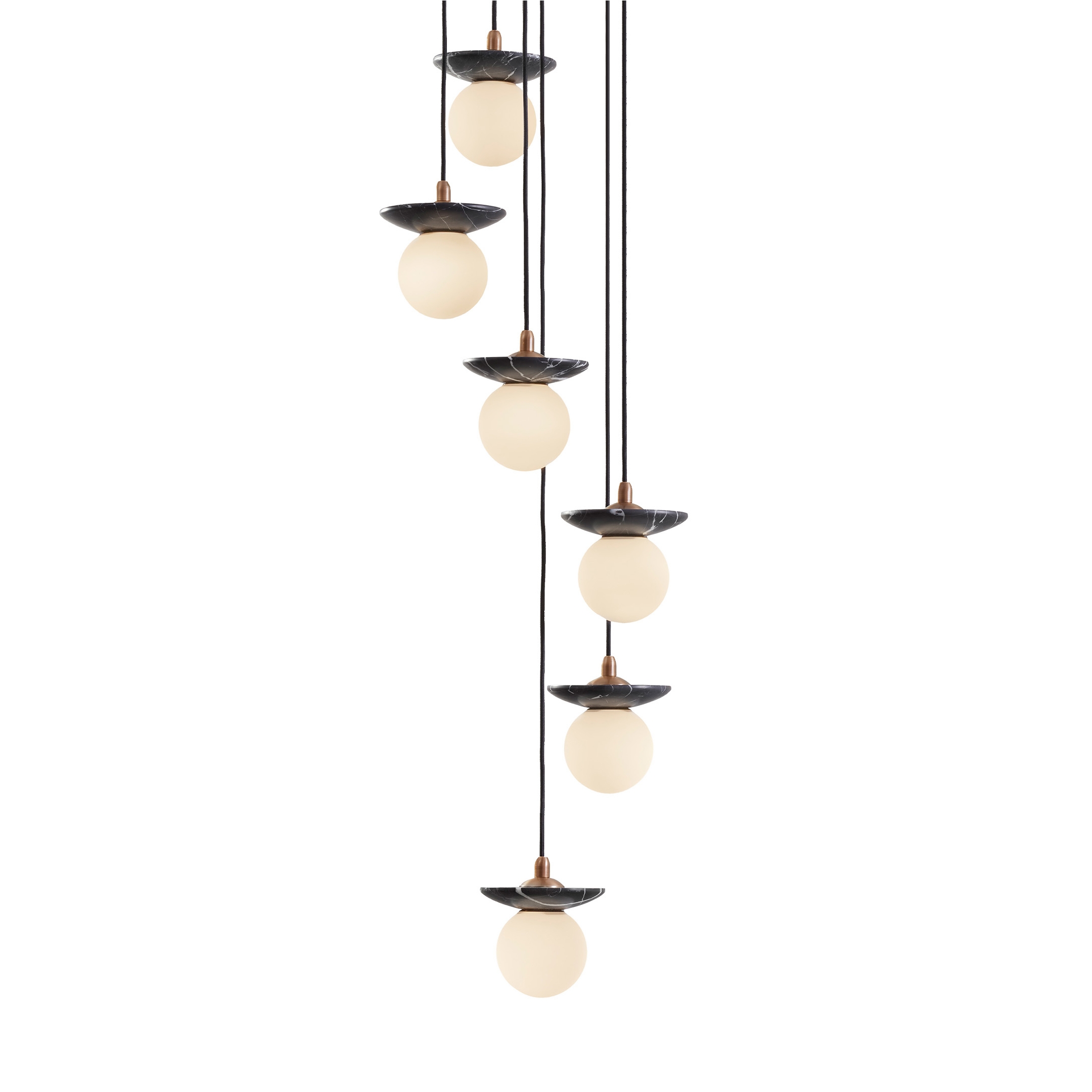 Produkt Orbit | Pendant - 6 Drop Grouping - Black Marble des Herstellers J. Adams & Co anzeigen