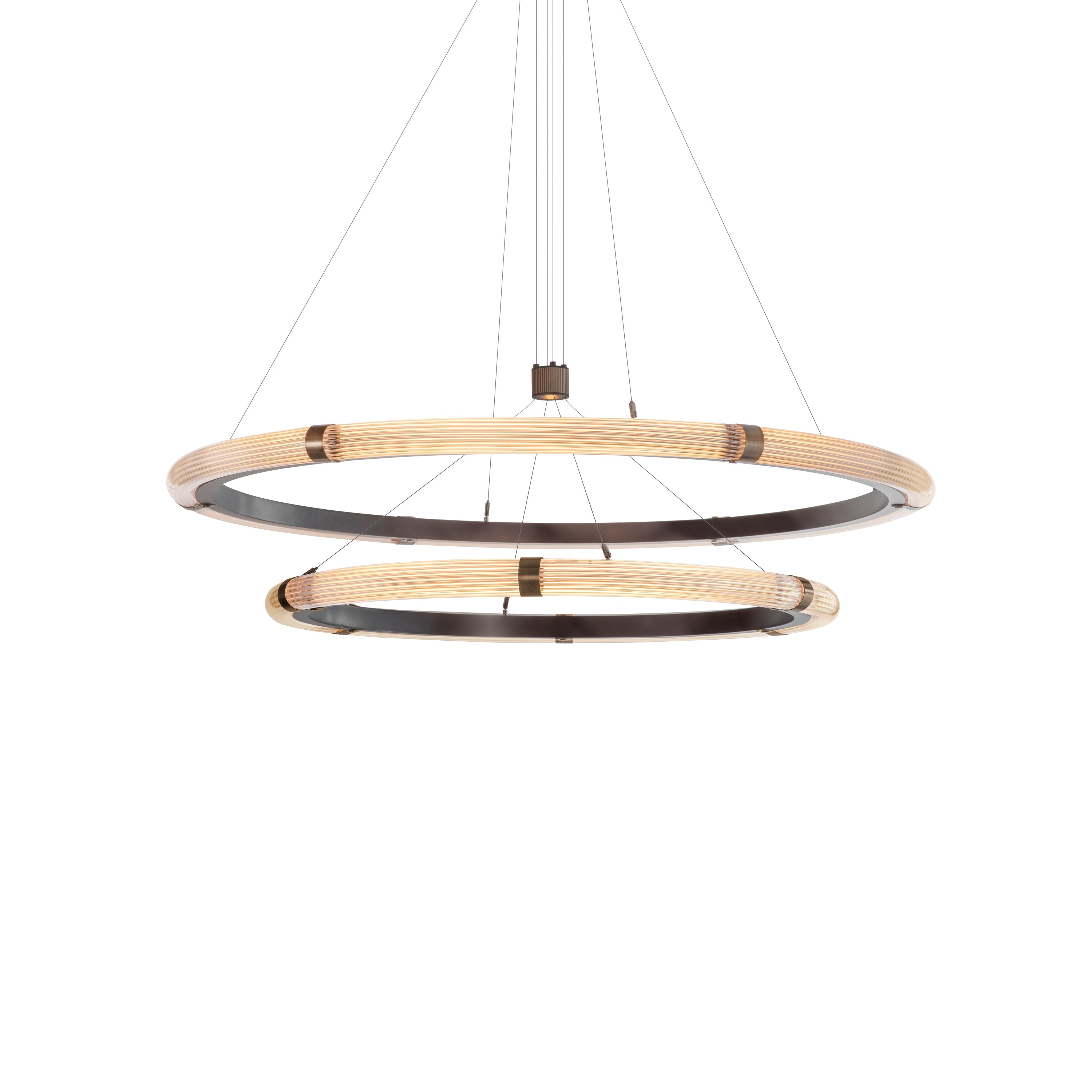 Produkt Strata | Two-Tier Circular Pendant - Antique Brass des Herstellers J. Adams & Co anzeigen