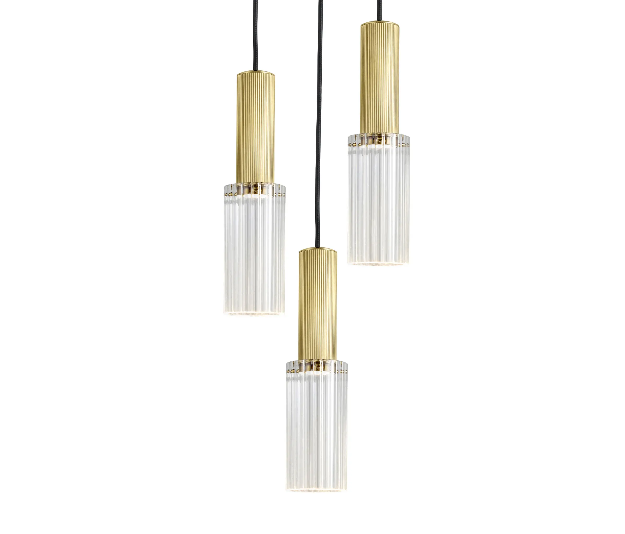 J. Adams & Co - Flume | 80 Pendant - 3 Drop Grouping - Satin Brass