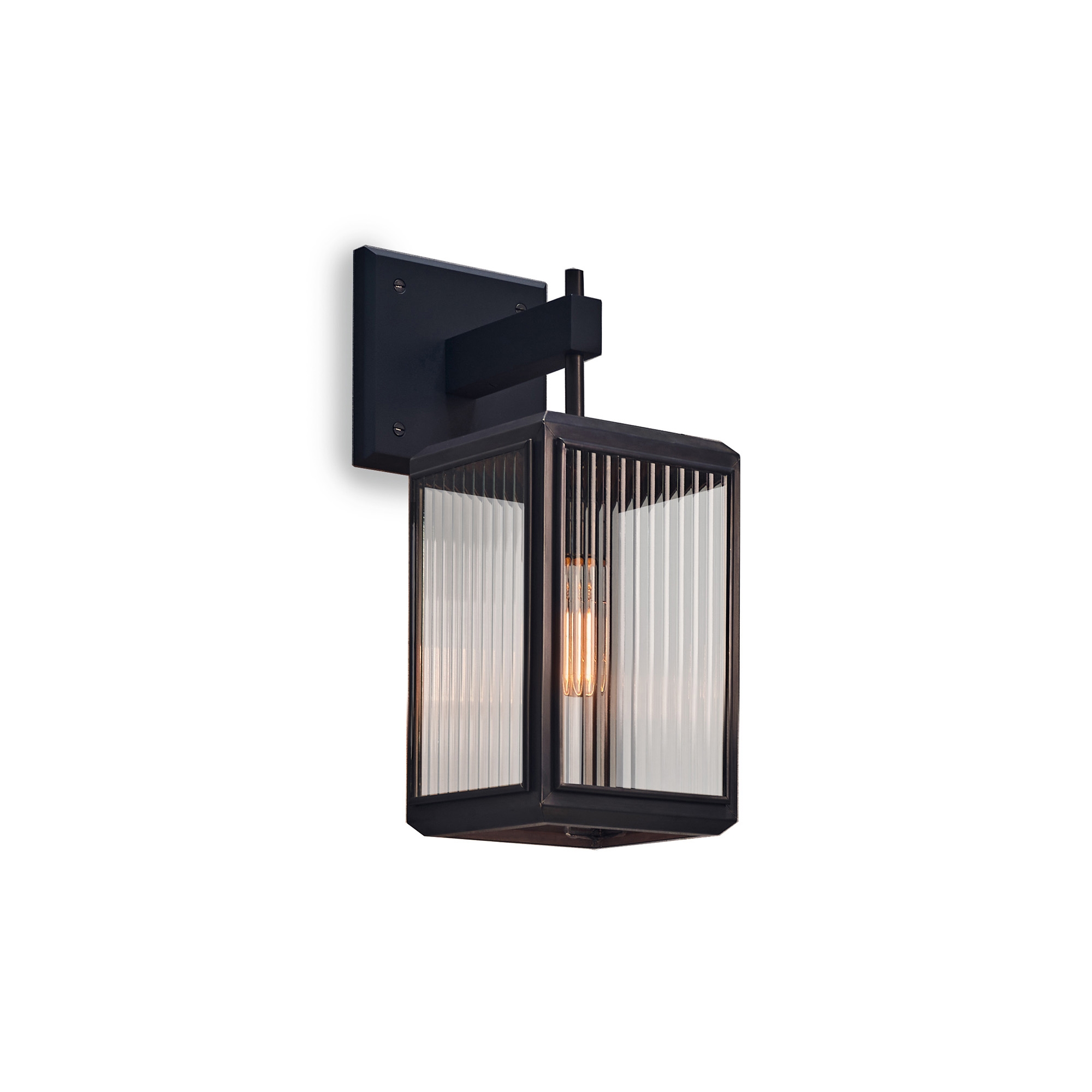 Mostra il prodotto Lantern | Lilac Wall - Small - Bronze & Clear Reeded Glass del produttore J. Adams & Co