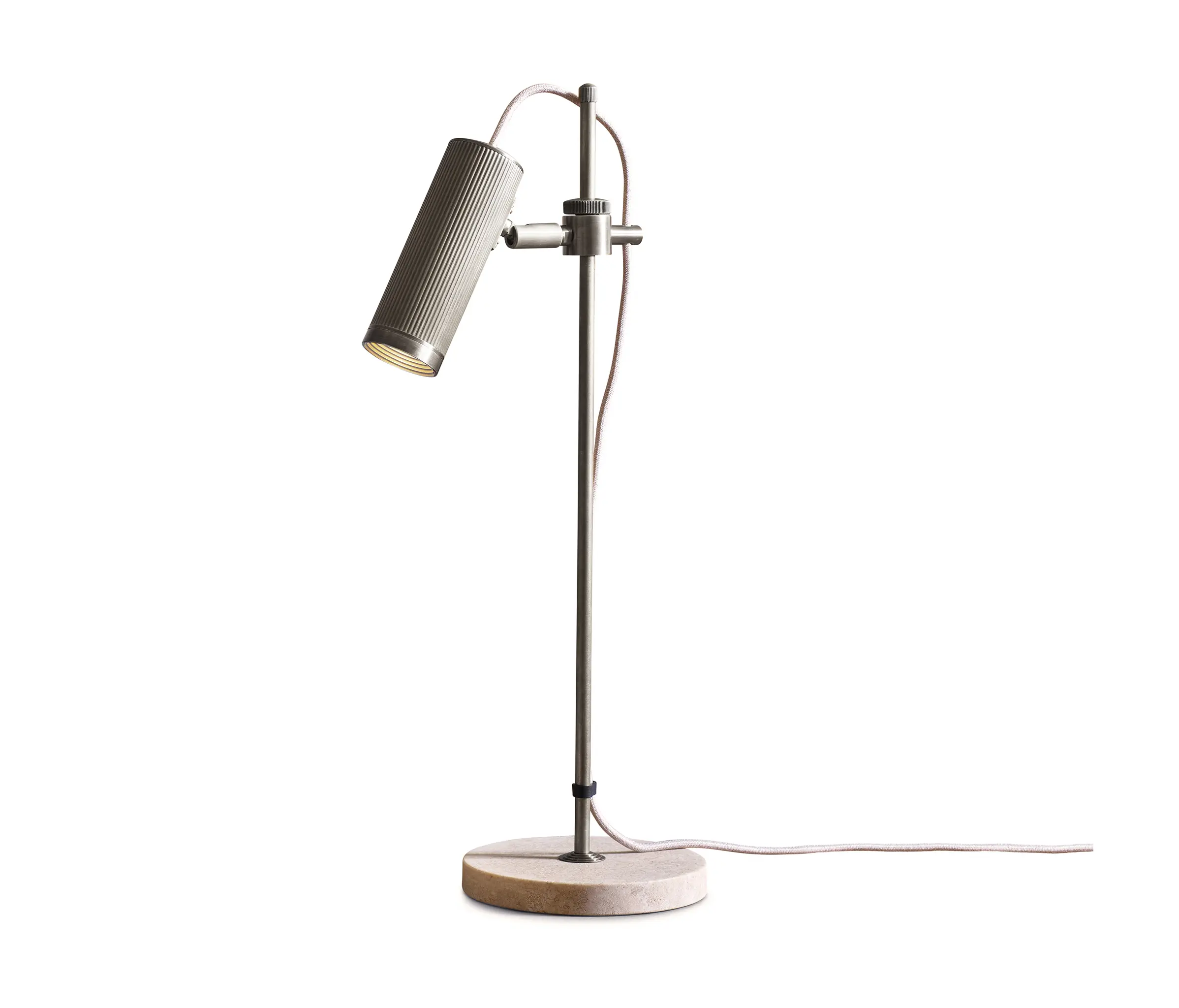 J. Adams & Co - Spot | Desk Light - Satin Nickel & Travertine