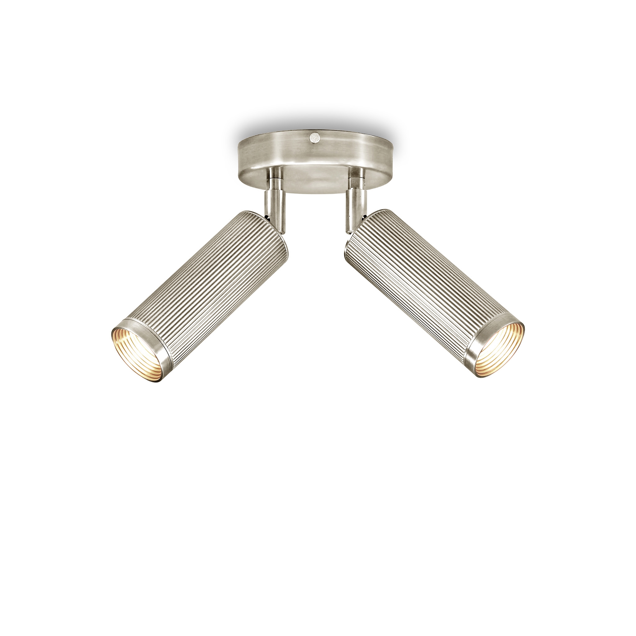 Display product Spot | Double Ceiling Light - Satin Nickel from manufacturer J. Adams & Co